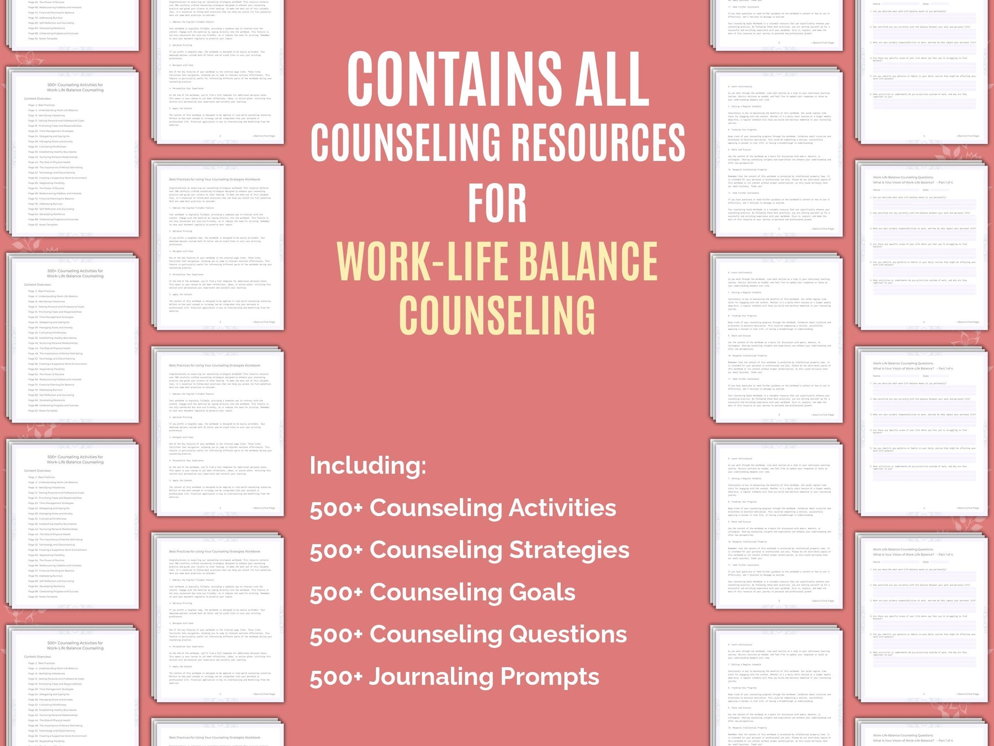 Work-Life Balance Counseling Therapist Worksheets