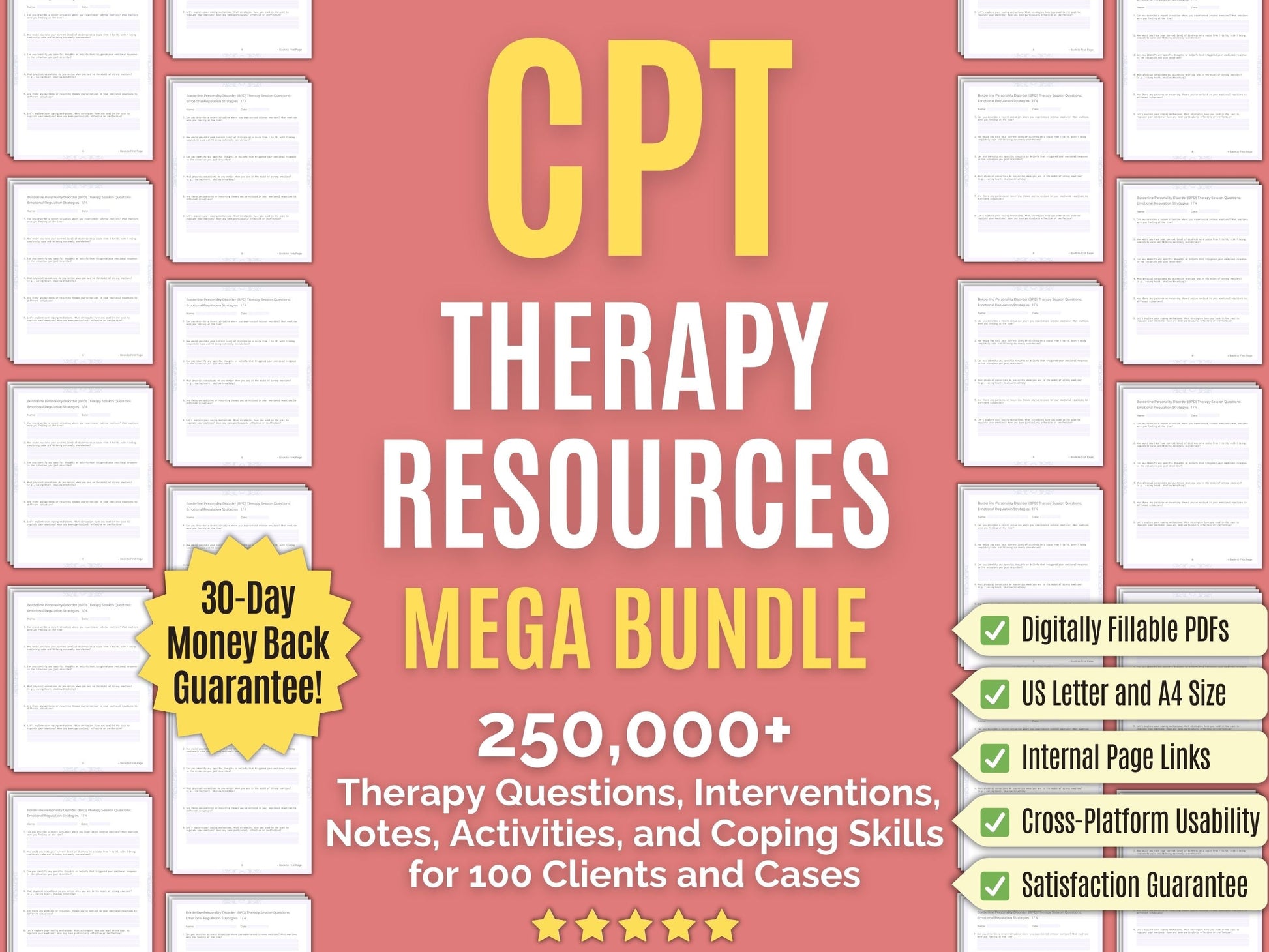 Cognitive Processing Therapy (CPT) Psychology Workbooks