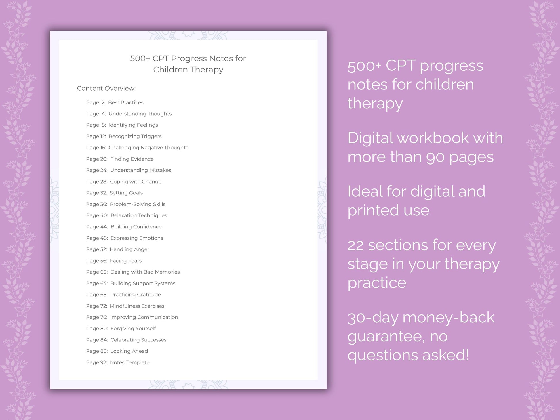 Children Cognitive Processing Therapy (CPT) Therapist Worksheets