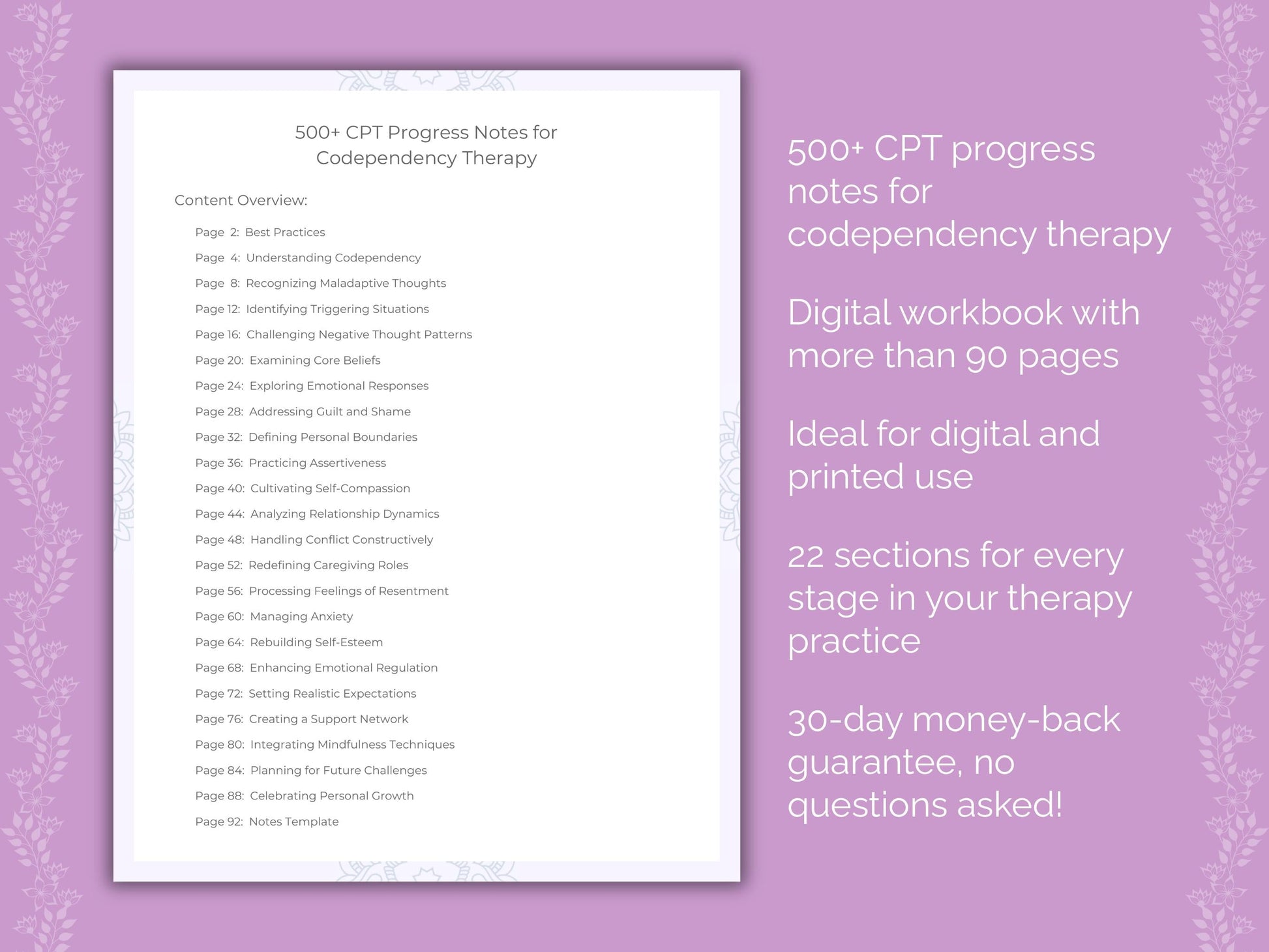 Codependency Cognitive Processing Therapy (CPT) Therapist Worksheets
