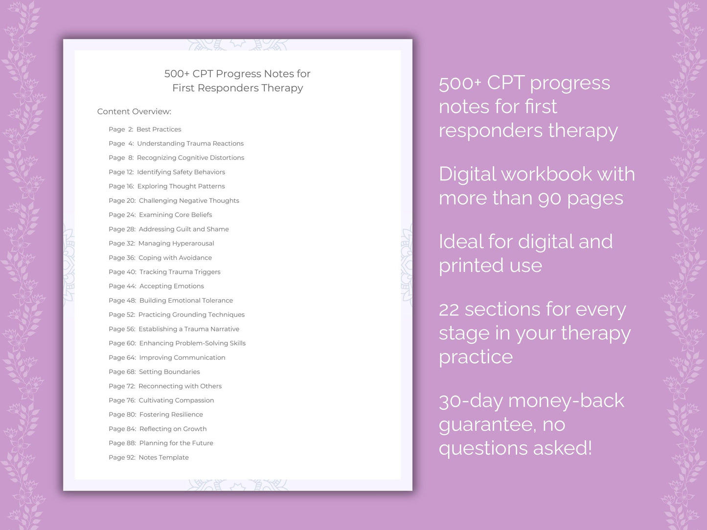 First Responders Cognitive Processing Therapy (CPT) Therapist Worksheets