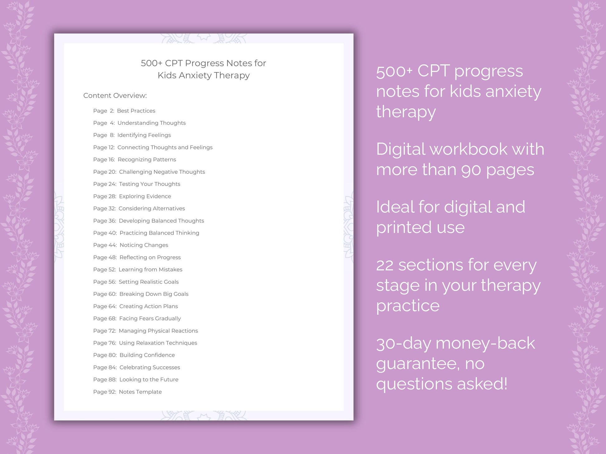 Kids Anxiety Cognitive Processing Therapy (CPT) Therapist Worksheets