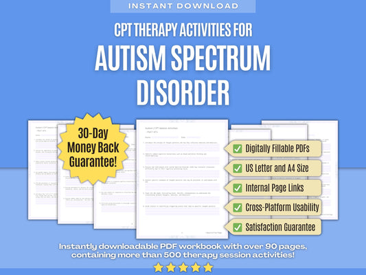 Autism Spectrum Disorder Cognitive Processing Therapy (CPT) Psychology Workbooks