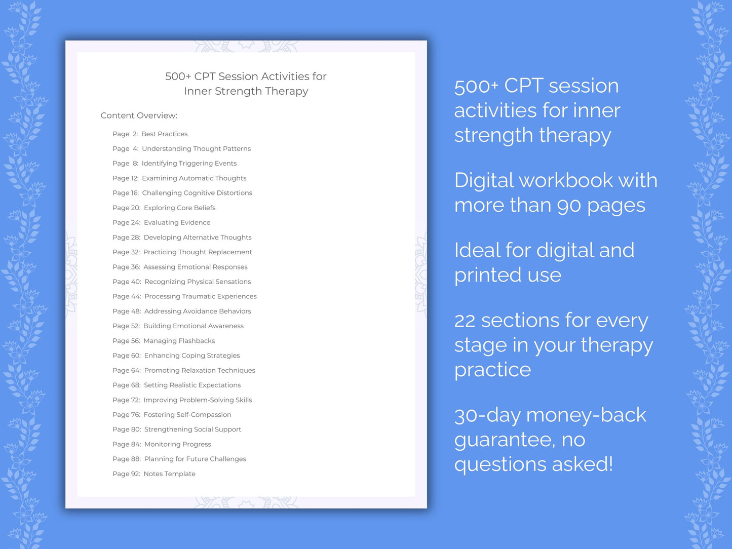 Inner Strength Cognitive Processing Therapy (CPT) Therapist Worksheets