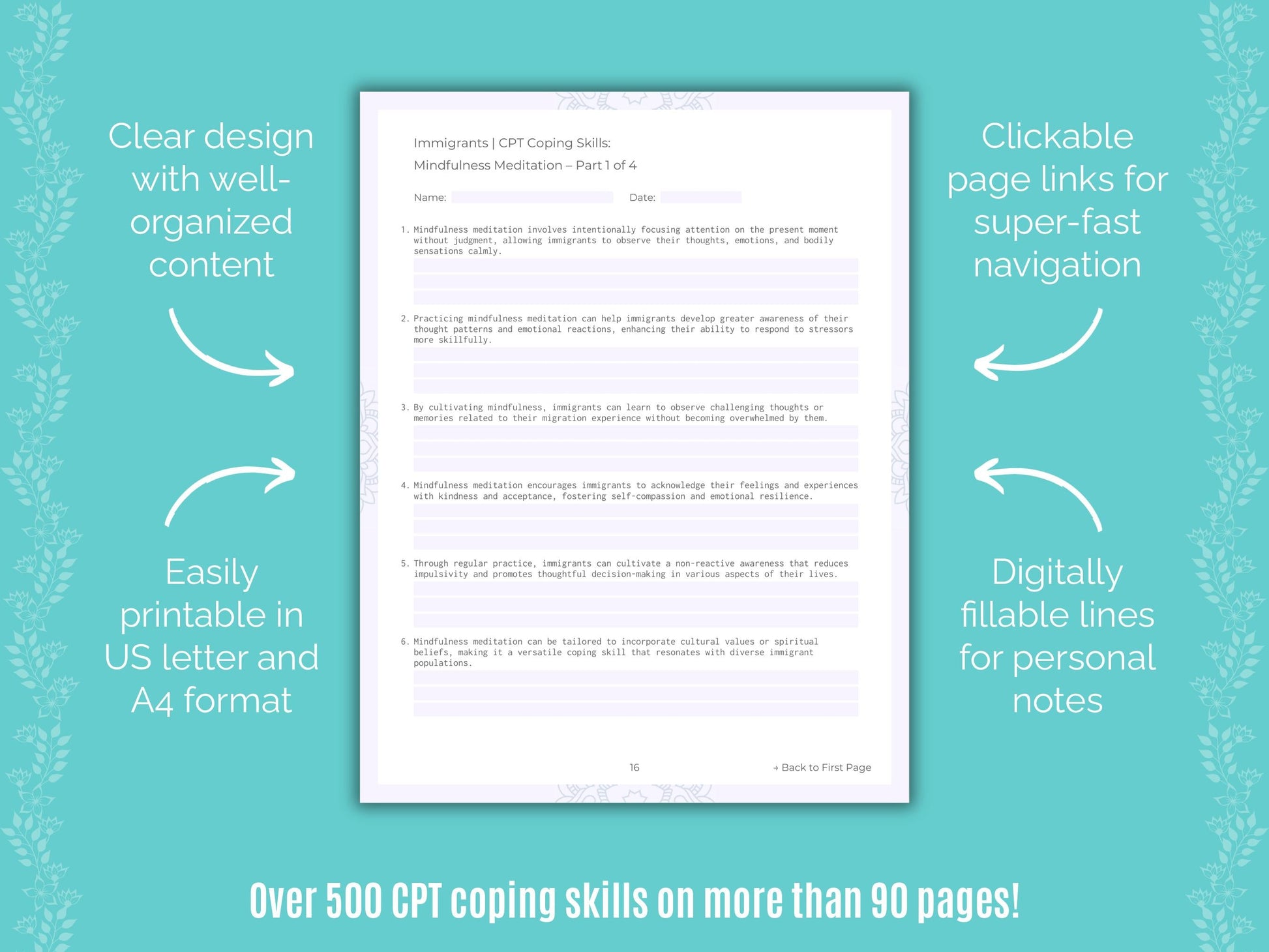 Immigrants Cognitive Processing Therapy (CPT) Counseling Templates