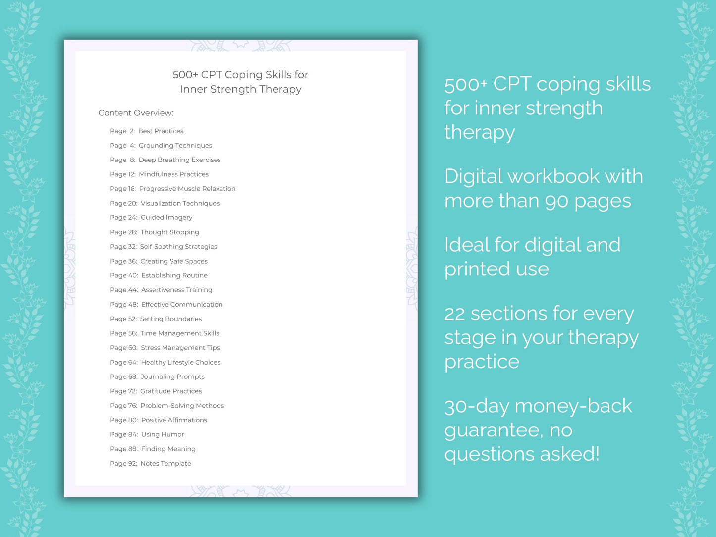 Inner Strength Cognitive Processing Therapy (CPT) Therapist Worksheets