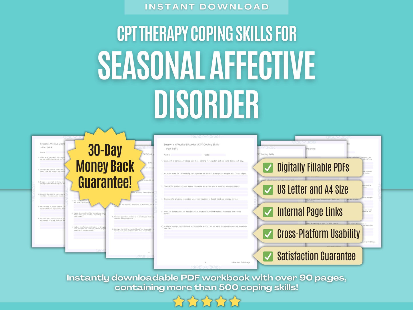 Seasonal Affective Disorder Cognitive Processing Therapy (CPT) Psychology Workbooks
