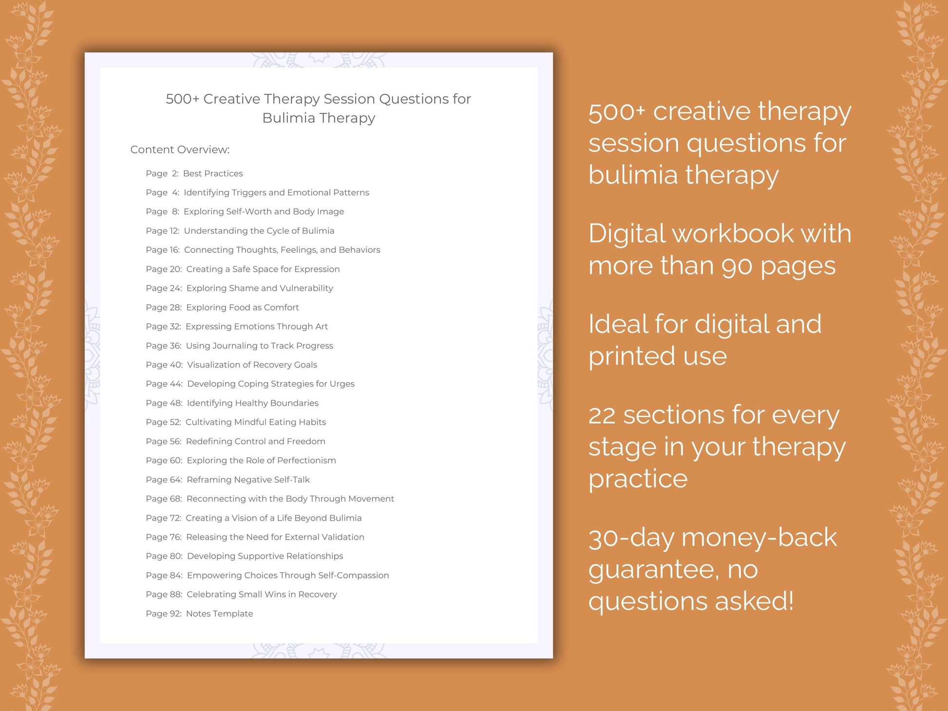Bulimia Creative Therapy Therapist Worksheets