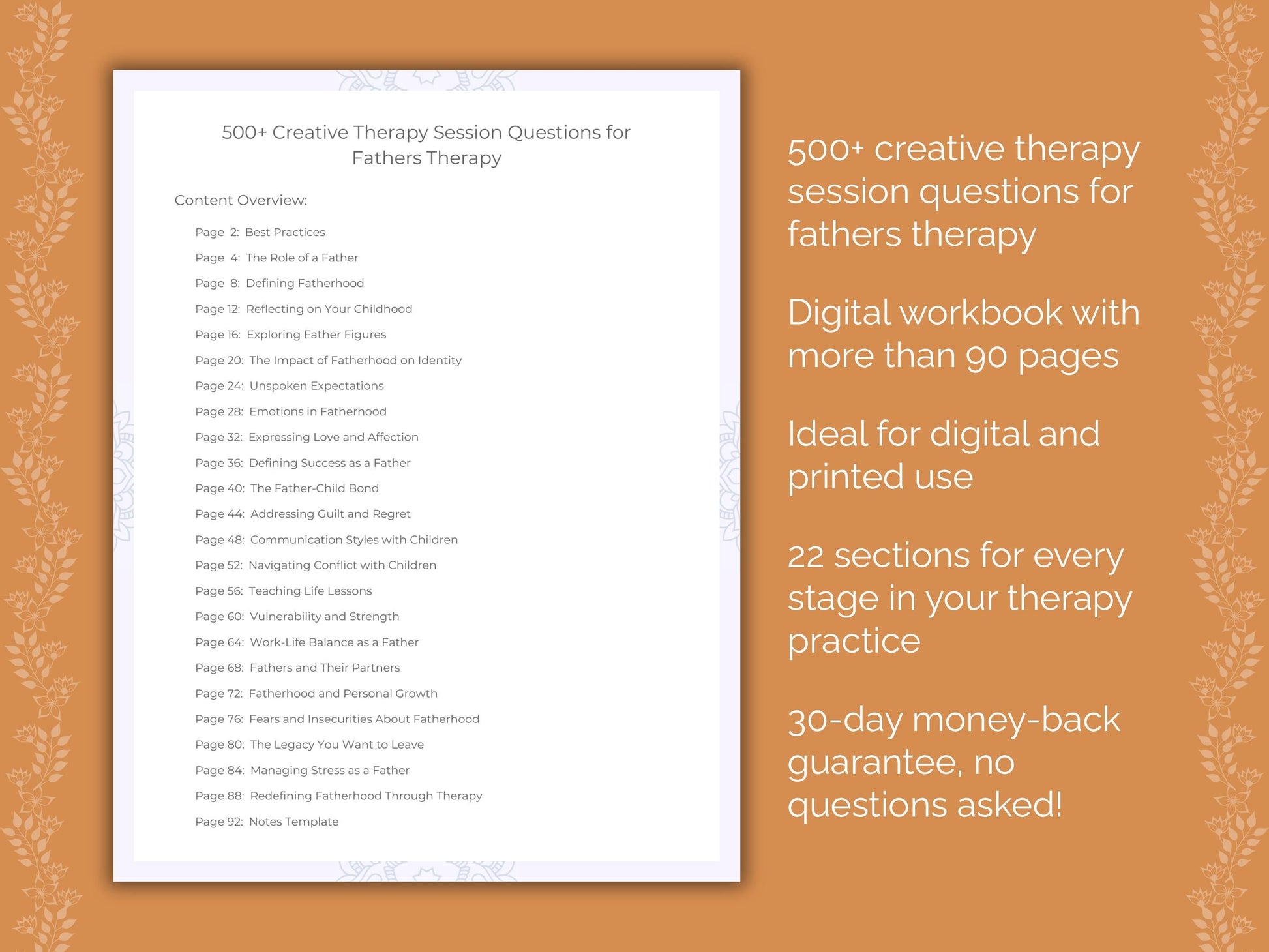 Fathers Creative Therapy Therapist Worksheets