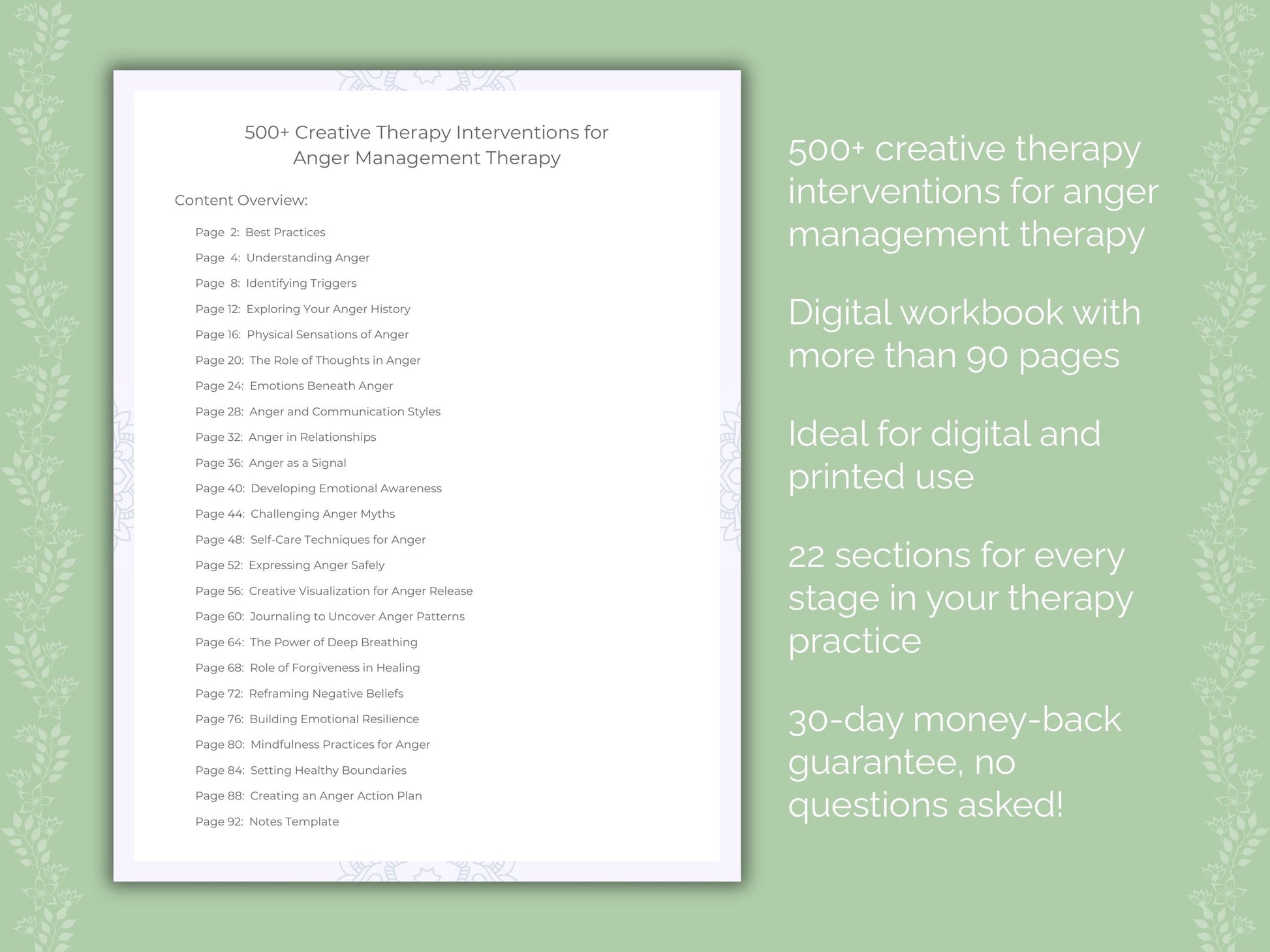 Anger Management Creative Therapy Therapist Worksheets