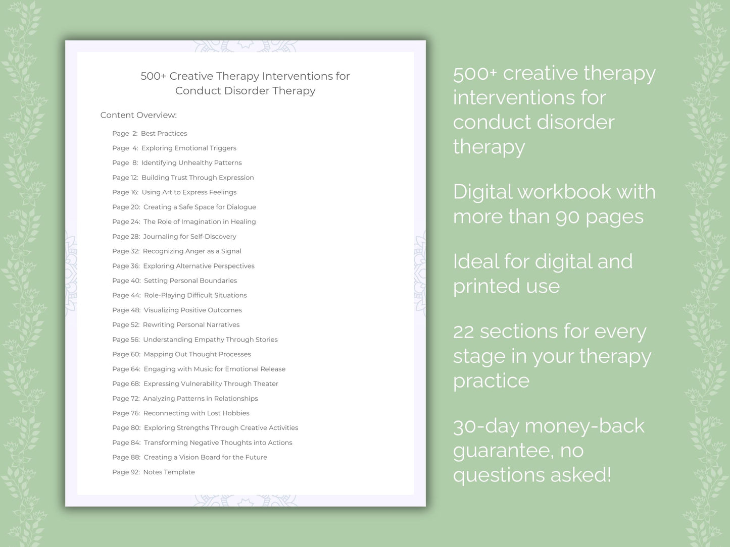 Conduct Disorder Creative Therapy Therapist Worksheets