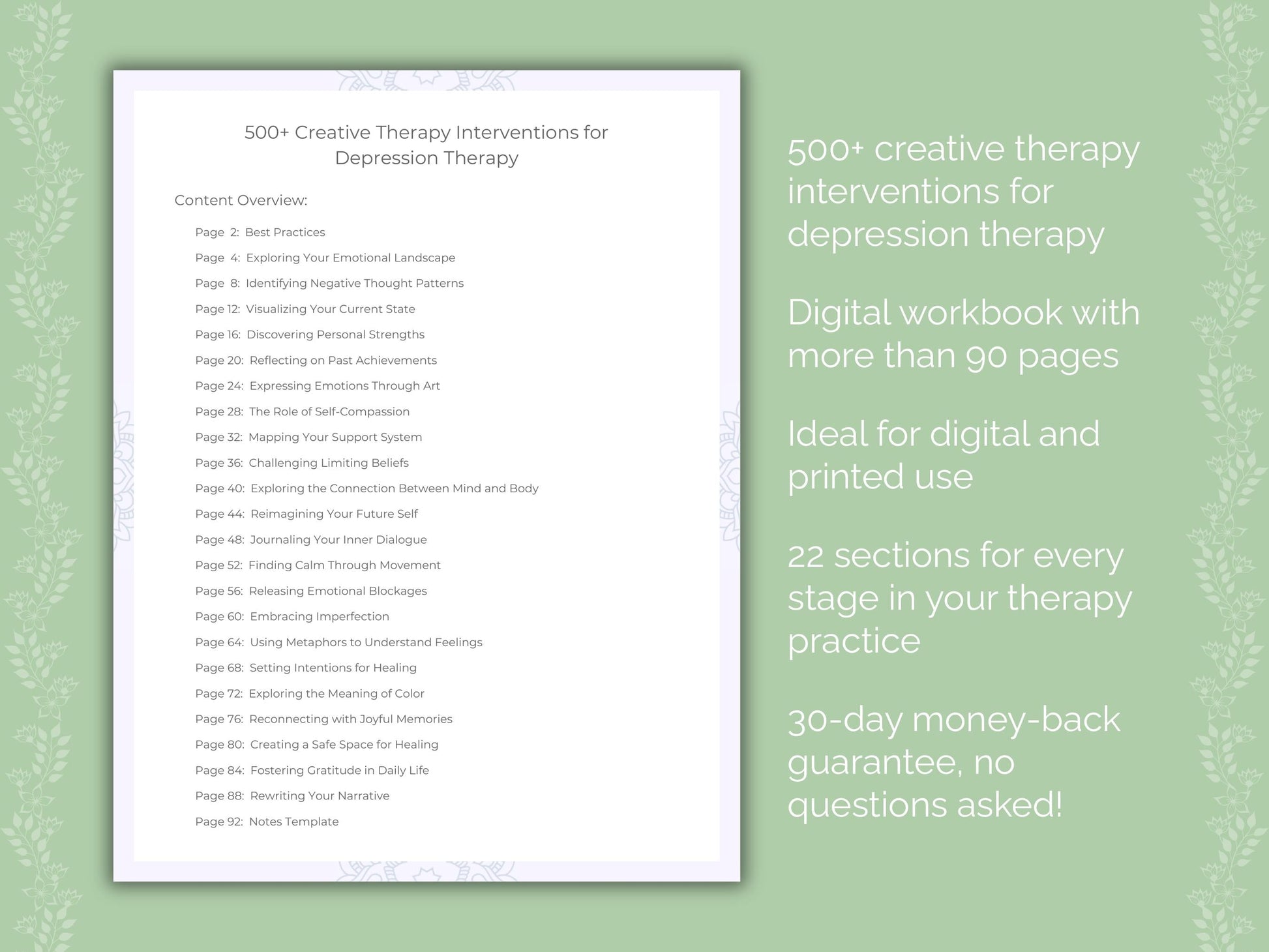 Depression Creative Therapy Therapist Worksheets
