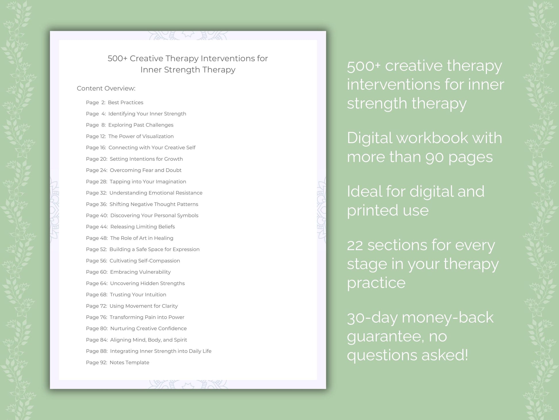 Inner Strength Creative Therapy Therapist Worksheets