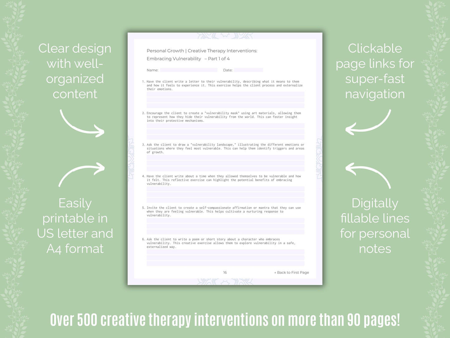 Personal Growth Creative Therapy Counseling Templates