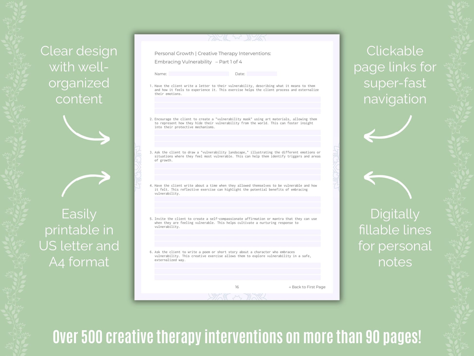 Personal Growth Creative Therapy Counseling Templates