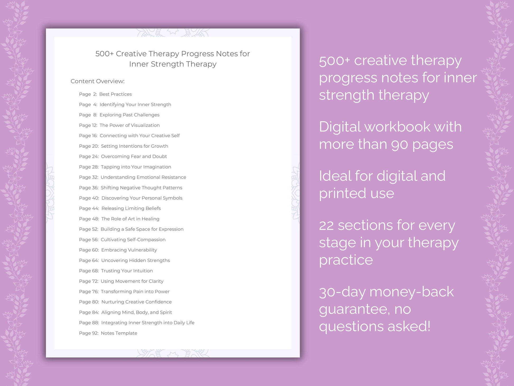 Inner Strength Creative Therapy Therapist Worksheets