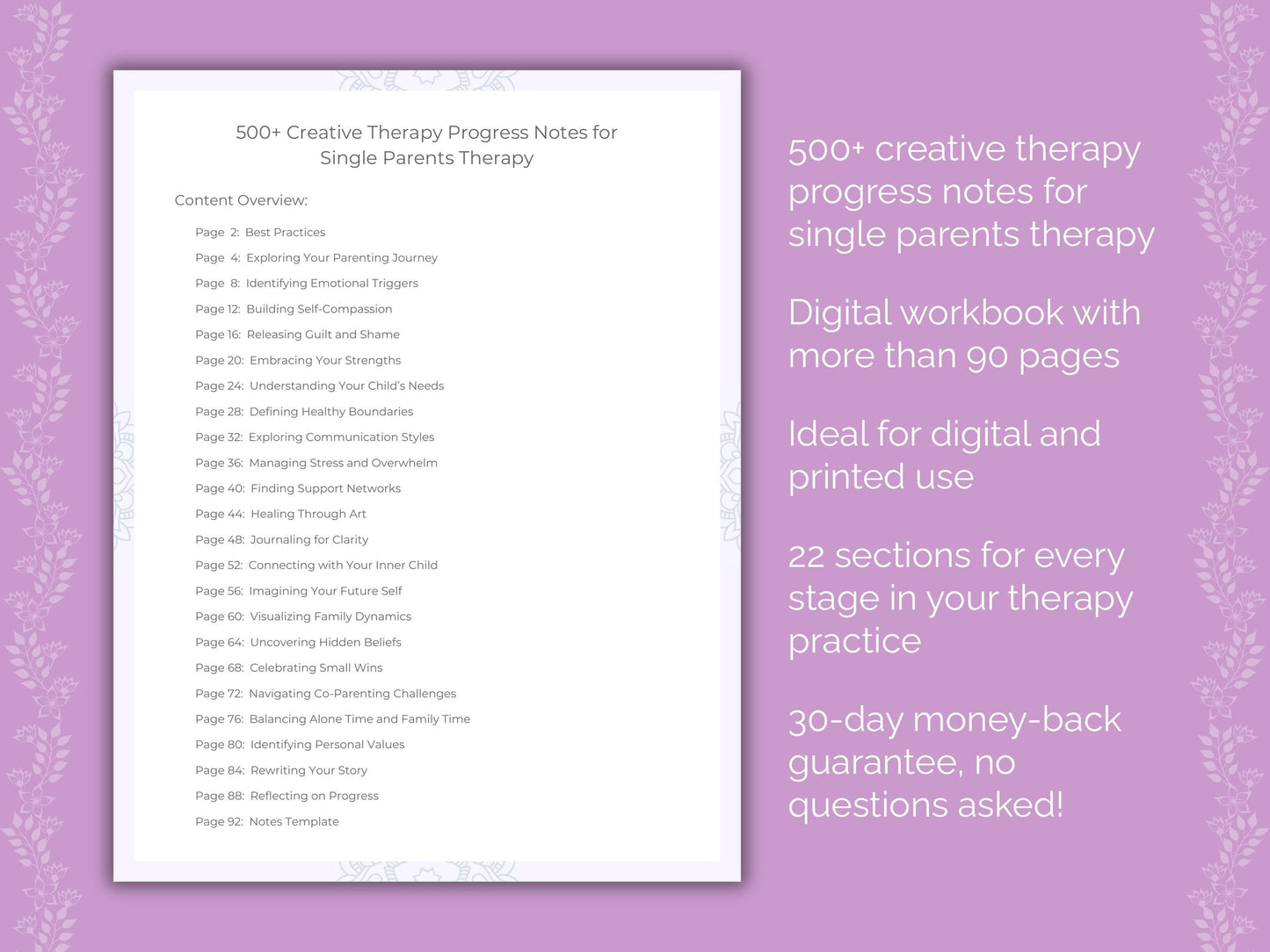 Single Parents Creative Therapy Therapist Worksheets