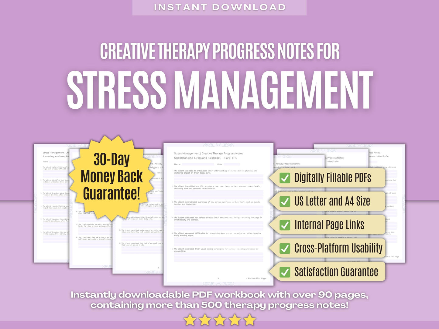 Stress Management Creative Therapy Psychology Workbooks