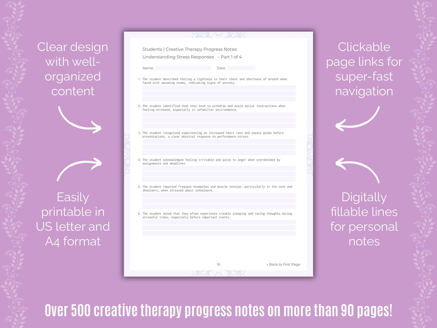 Students Creative Therapy Counseling Templates