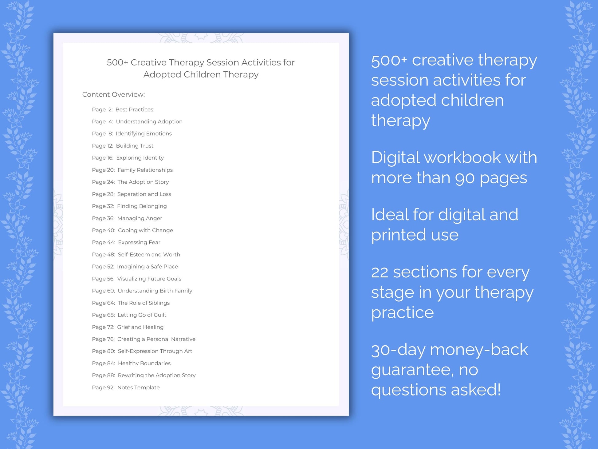 Adopted Children Creative Therapy Therapist Worksheets