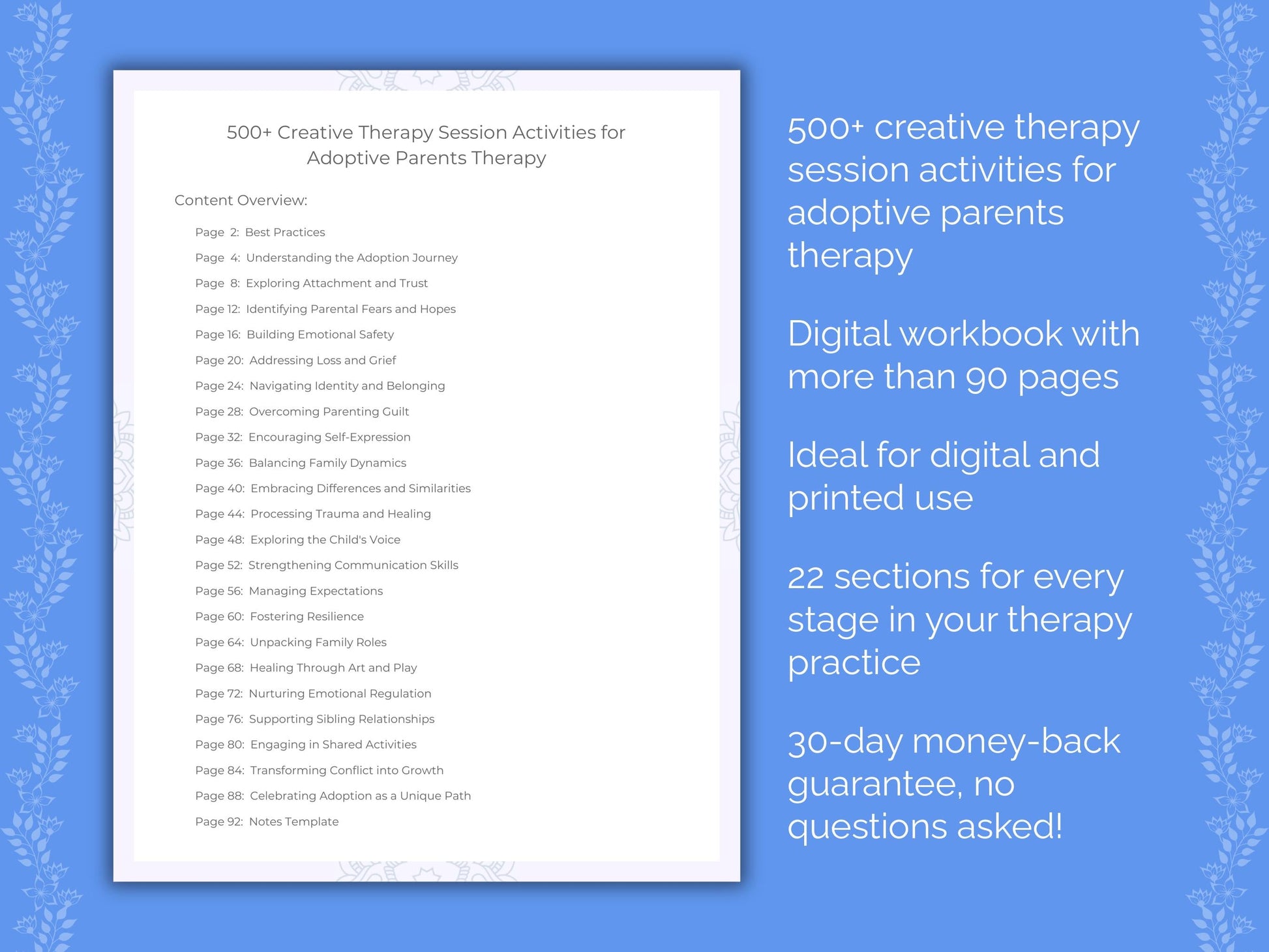 Adoptive Parents Creative Therapy Therapist Worksheets