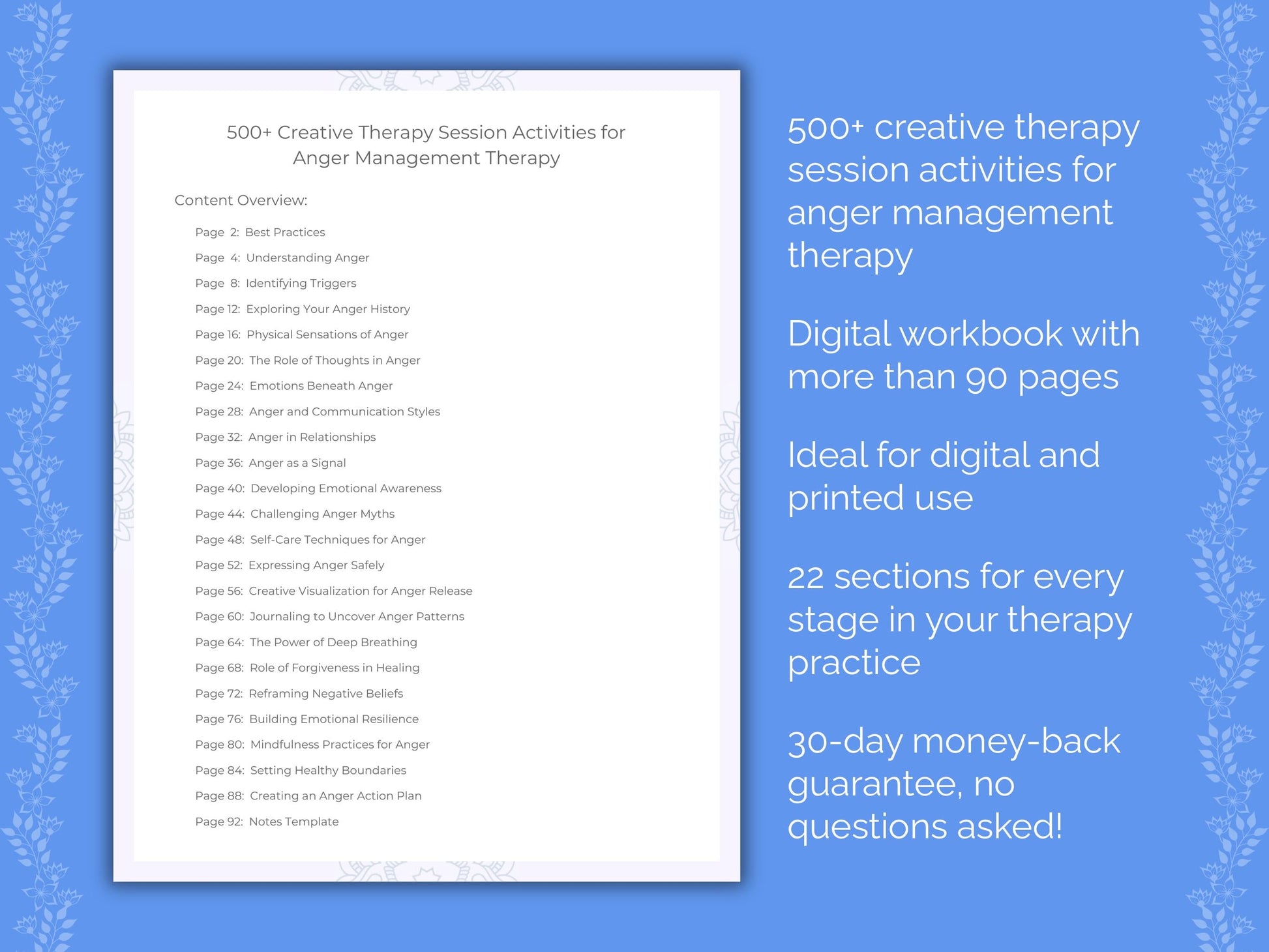 Anger Management Creative Therapy Therapist Worksheets