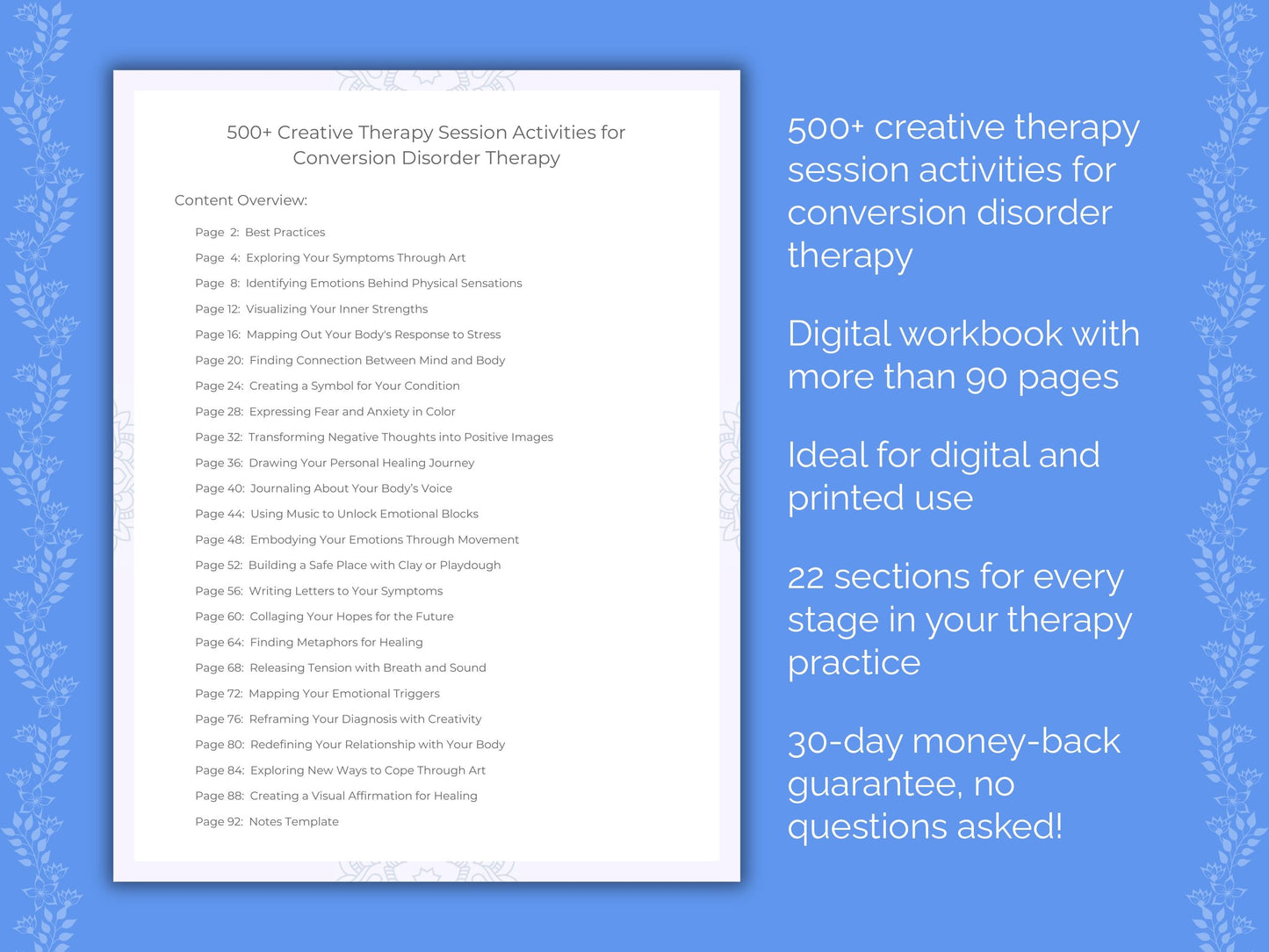 Conversion Disorder Creative Therapy Therapist Worksheets