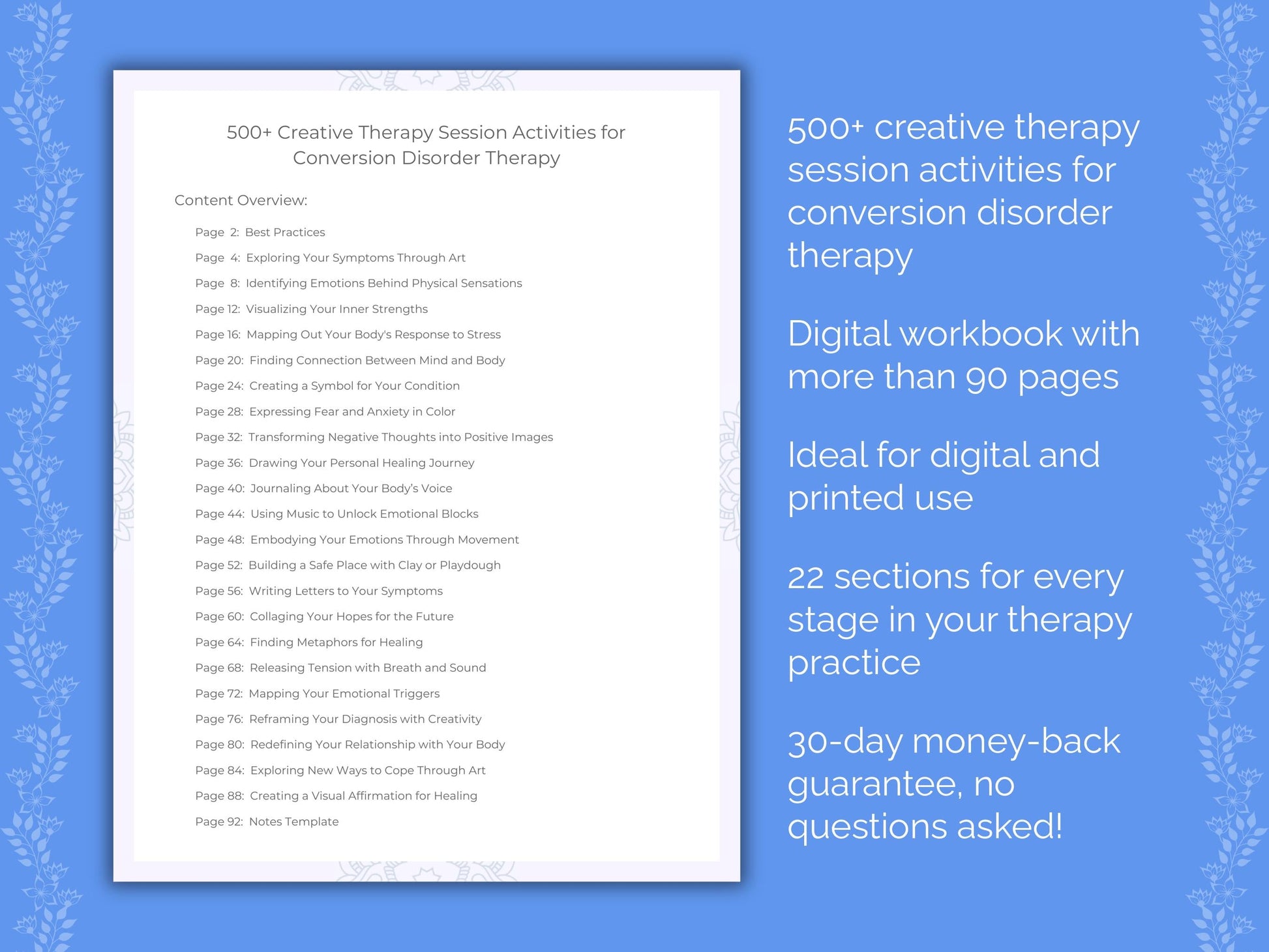 Conversion Disorder Creative Therapy Therapist Worksheets