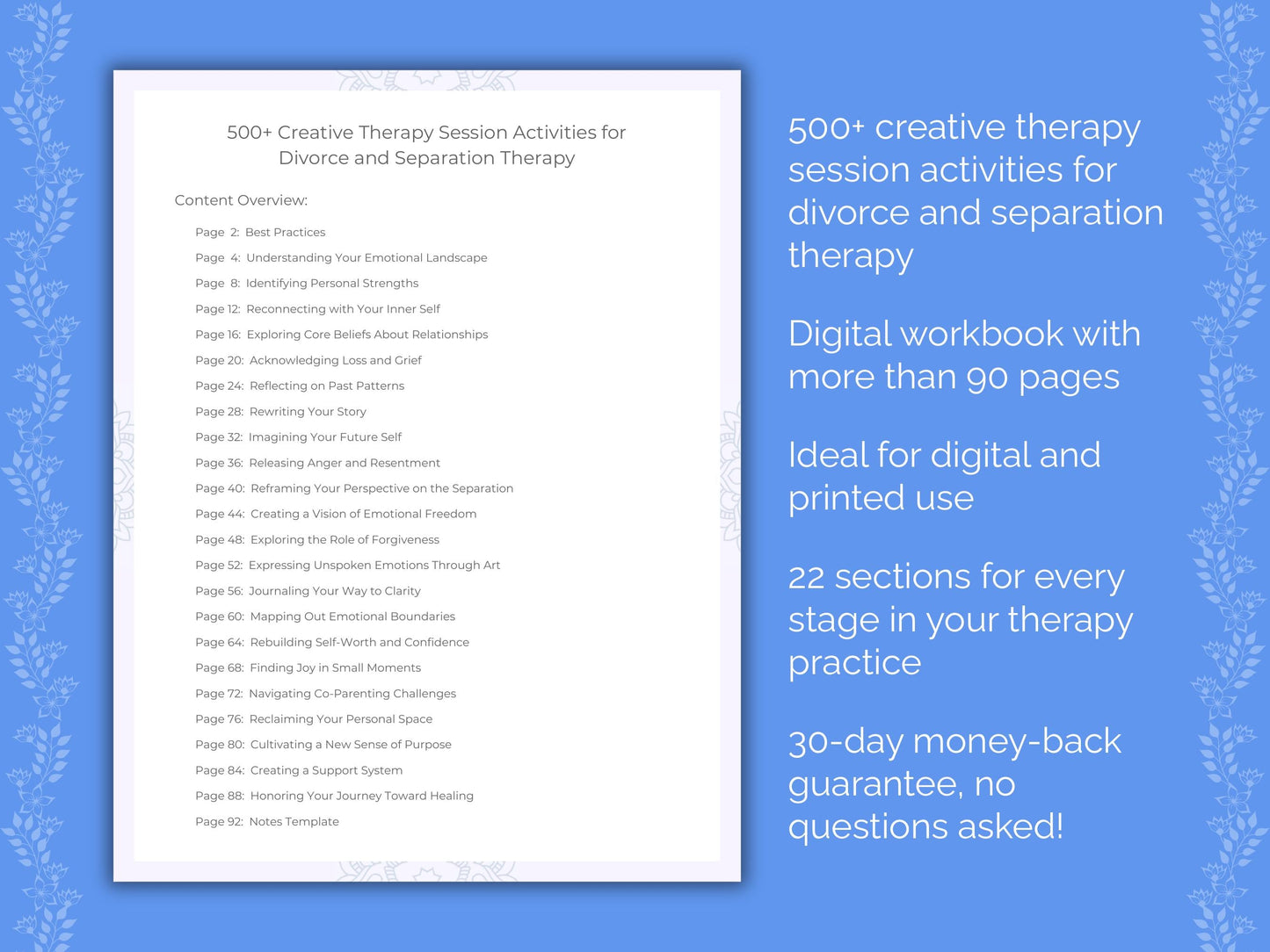 Divorce and Separation Creative Therapy Therapist Worksheets