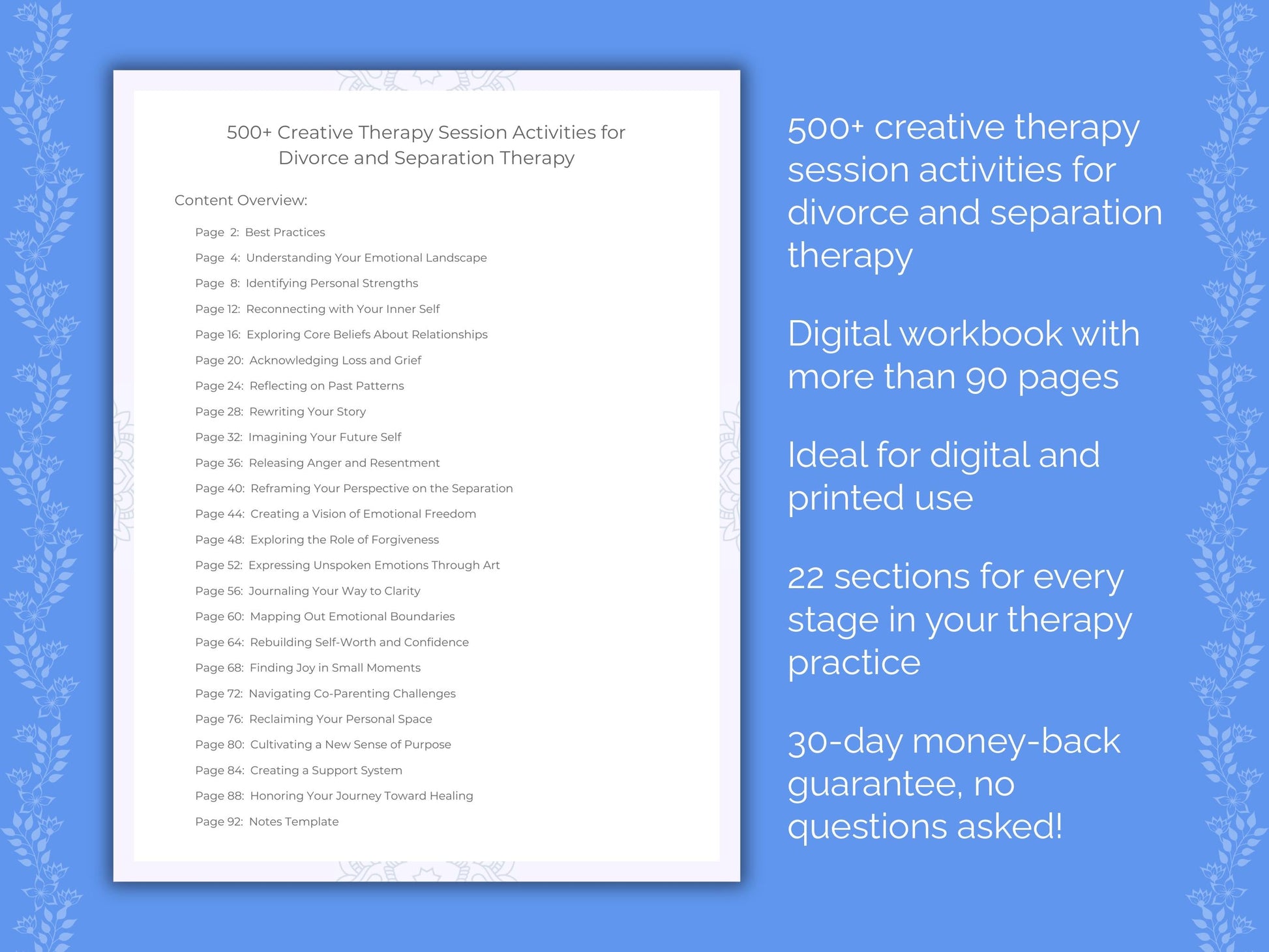 Divorce and Separation Creative Therapy Therapist Worksheets