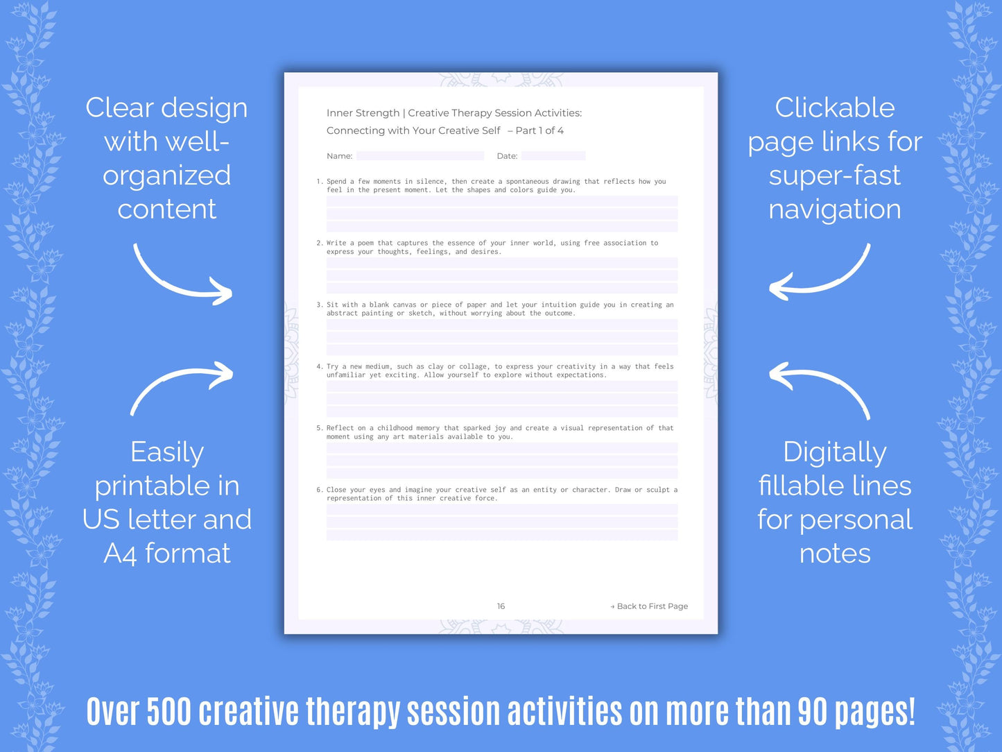 Inner Strength Creative Therapy Counseling Templates