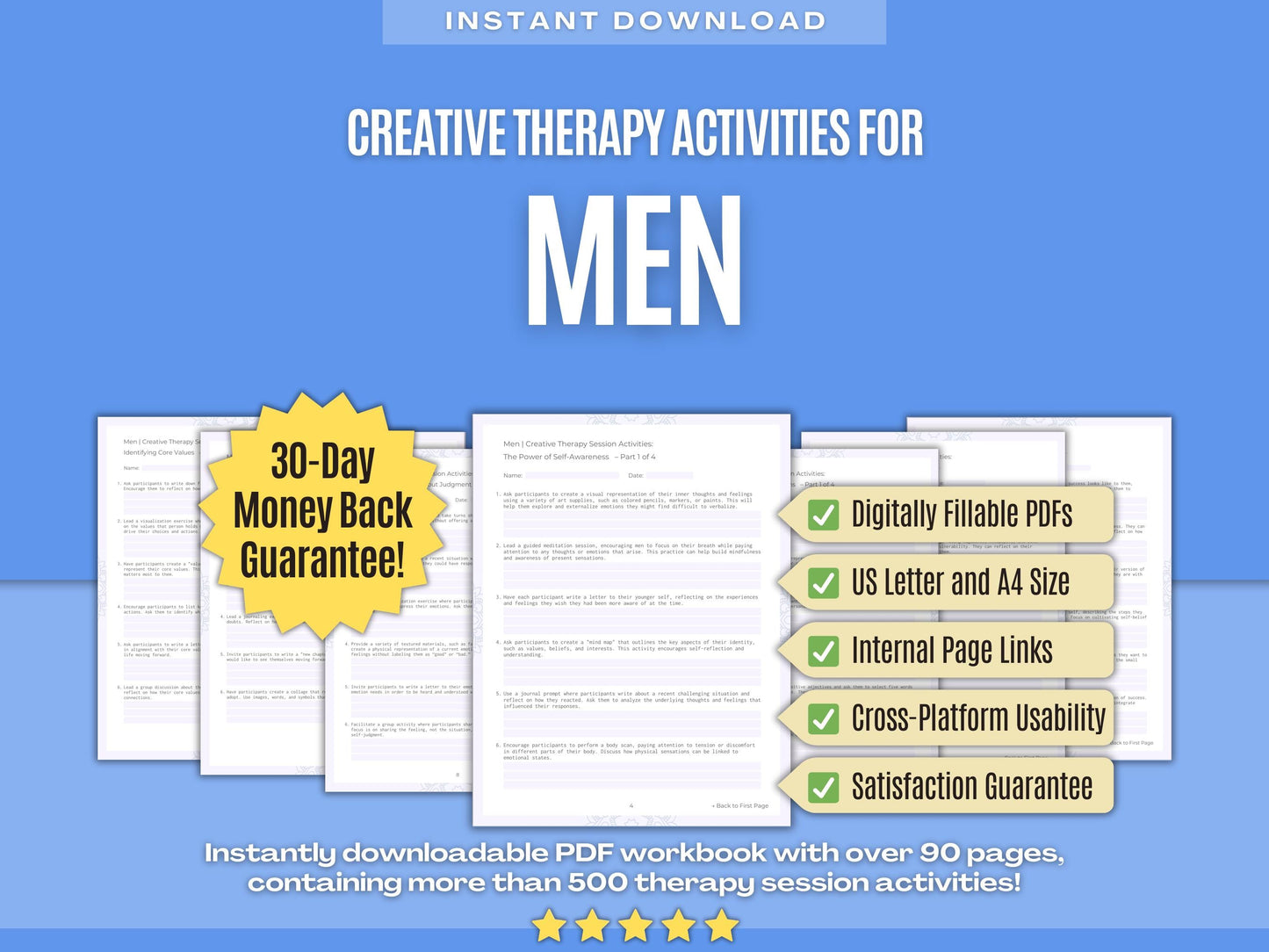 Men Creative Therapy Psychology Workbooks