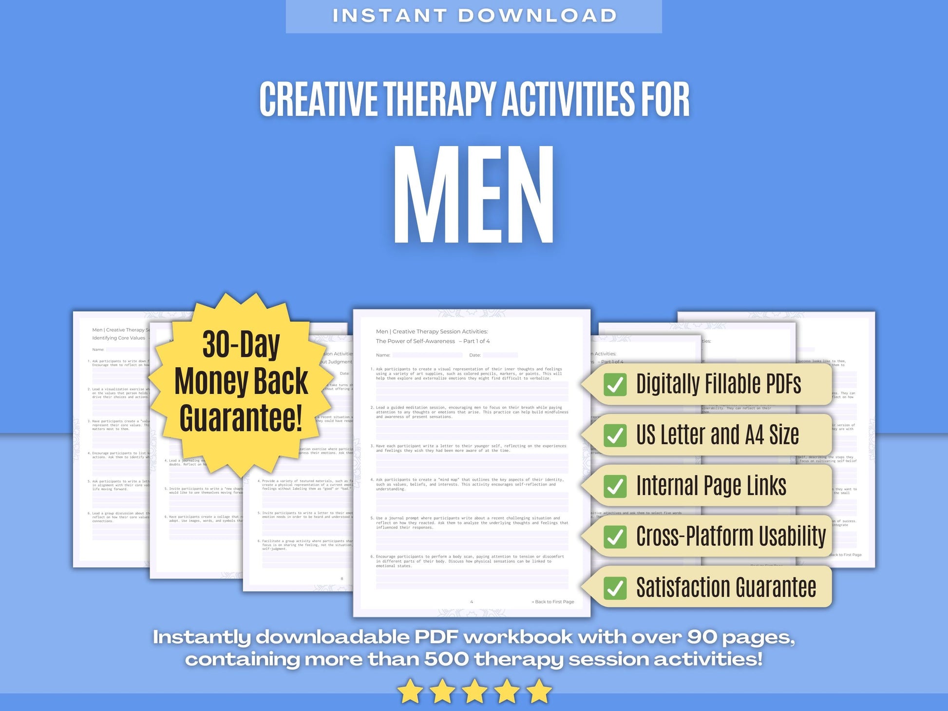 Men Creative Therapy Psychology Workbooks