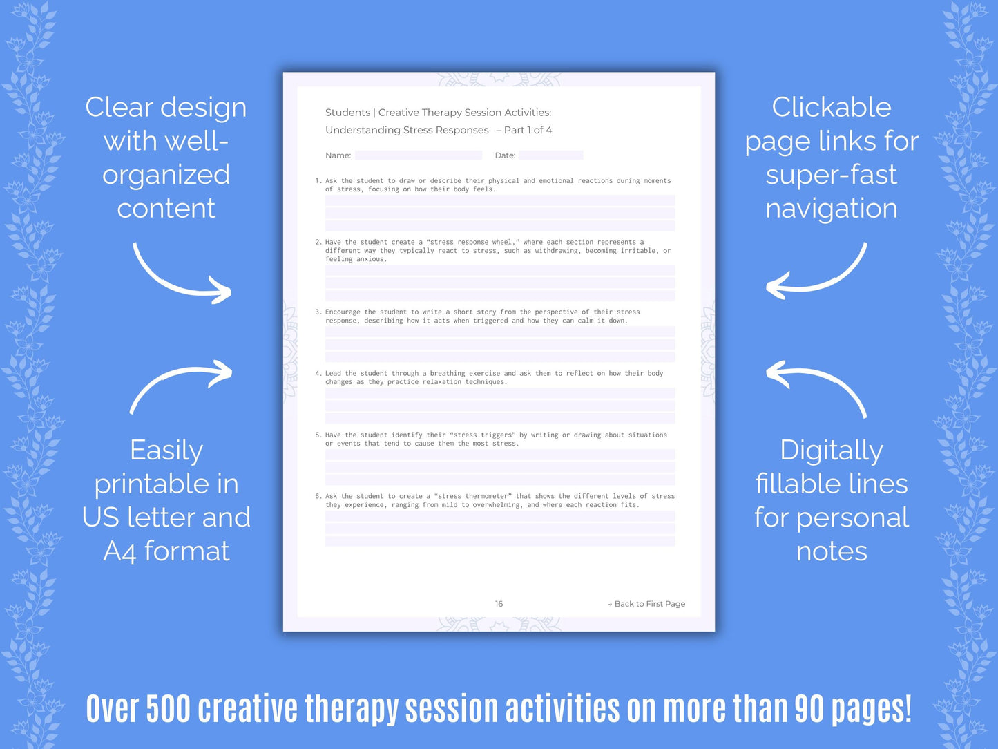 Students Creative Therapy Counseling Templates