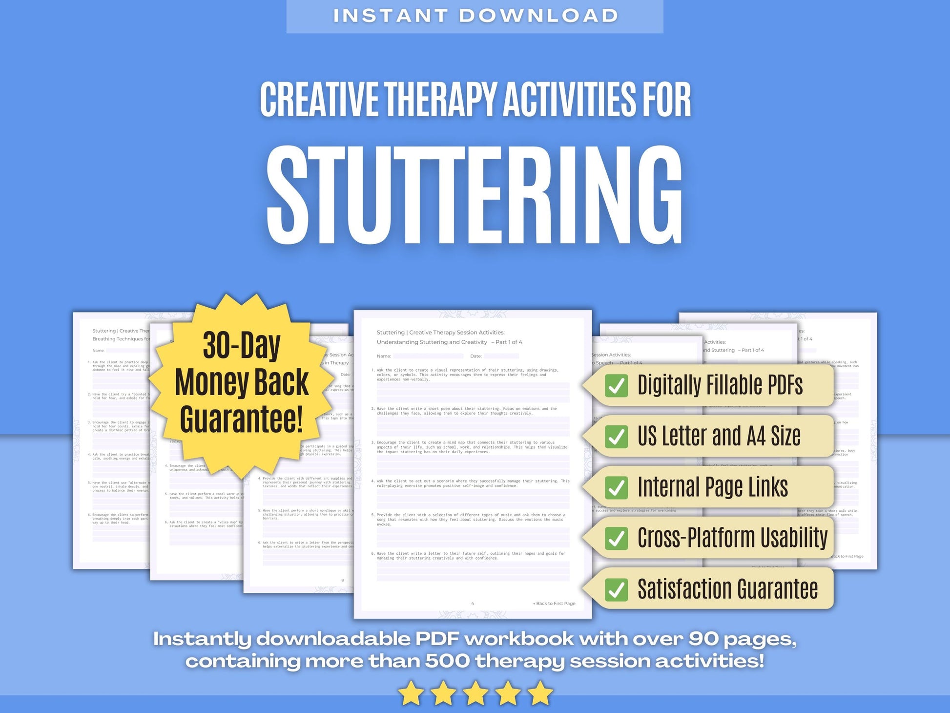 Stuttering Creative Therapy Psychology Workbooks