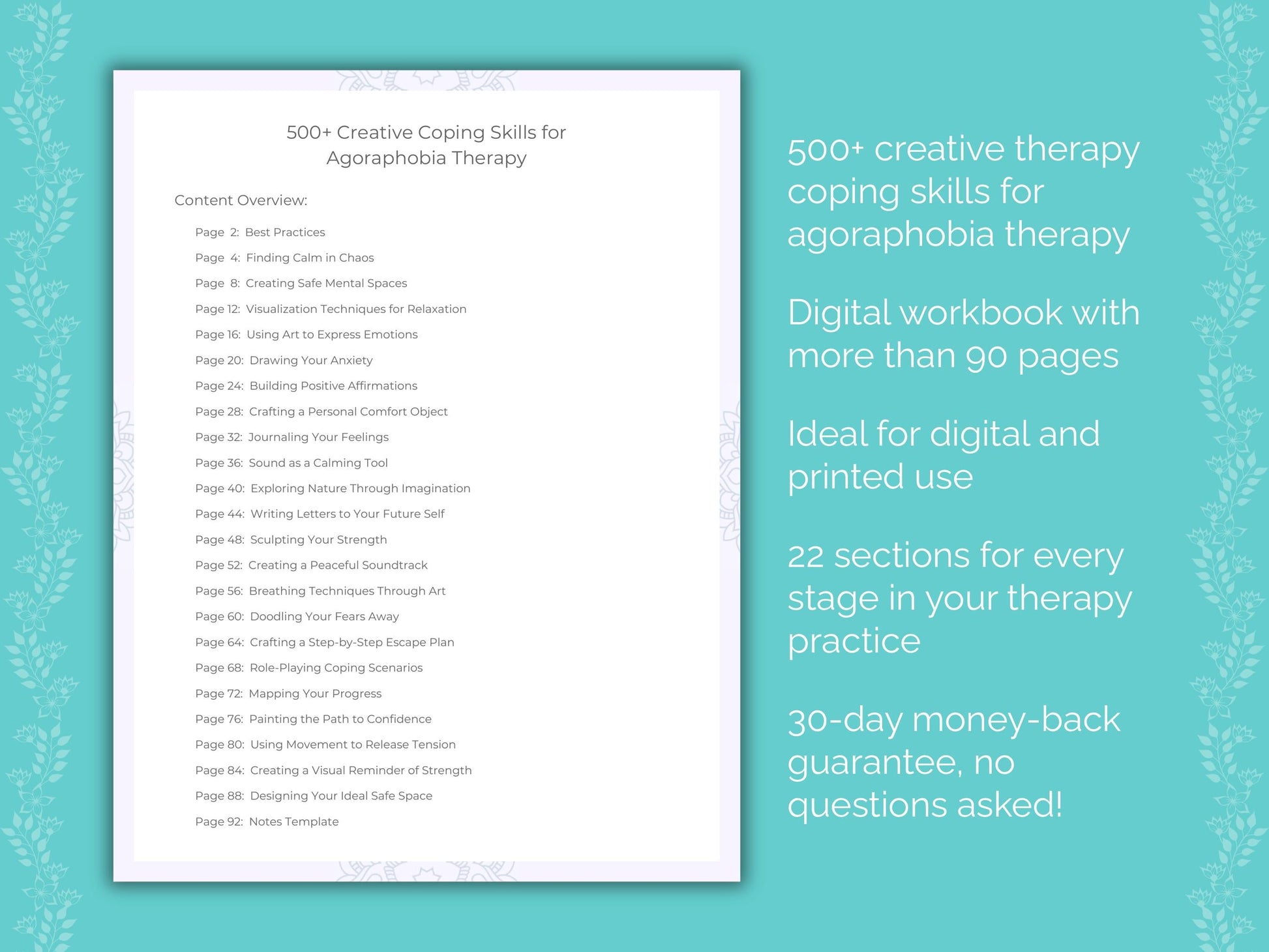 Agoraphobia Creative Therapy Therapist Worksheets