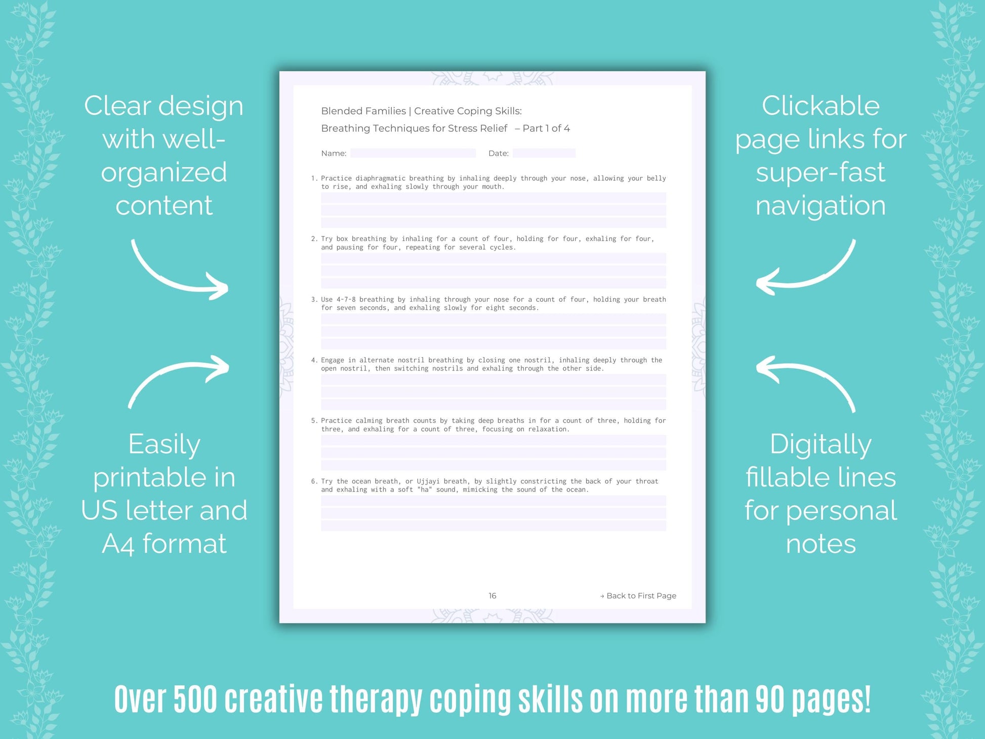 Blended Families Creative Therapy Counseling Templates