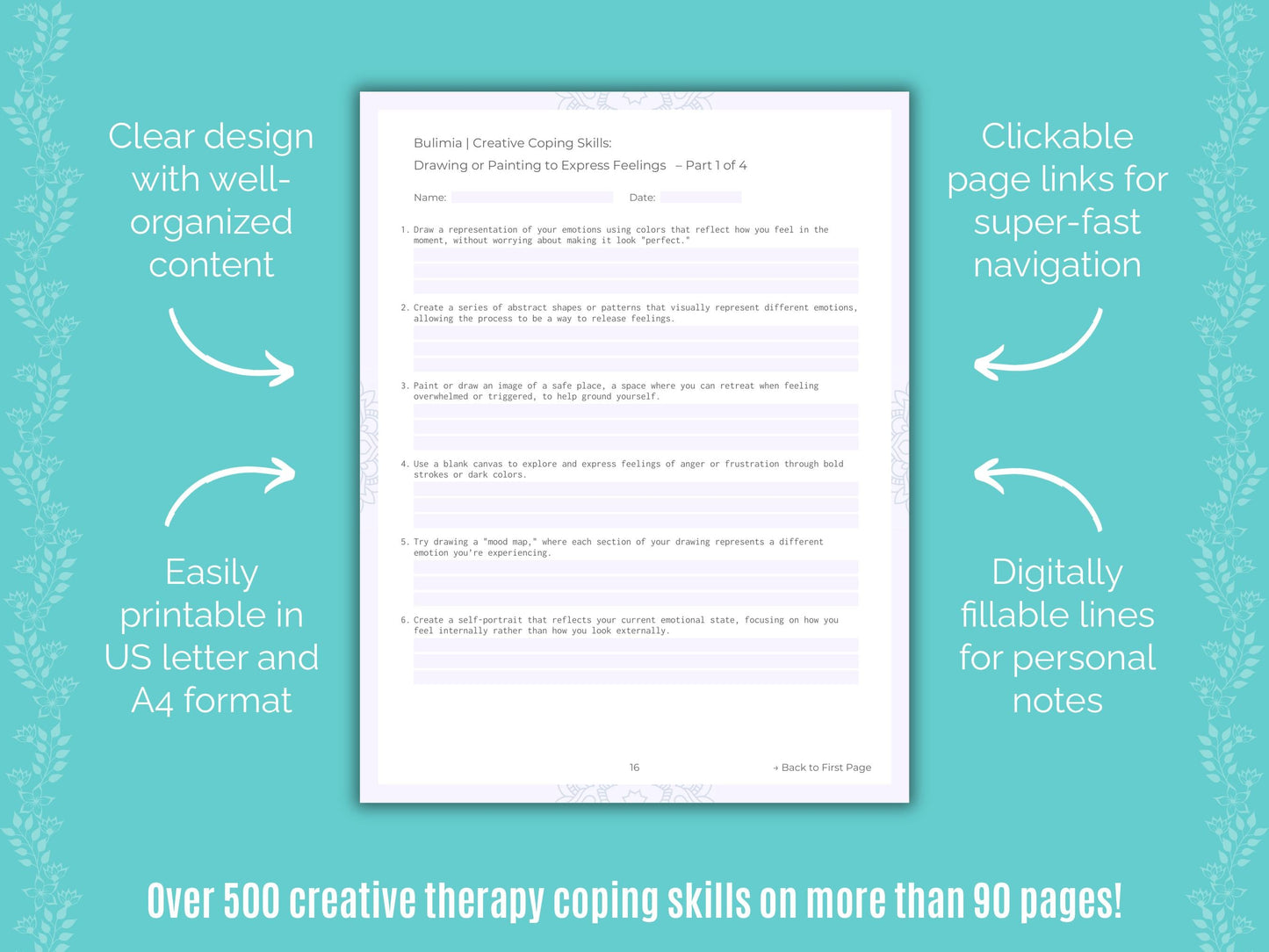 Bulimia Creative Therapy Counseling Templates