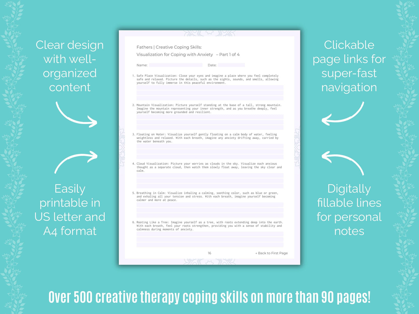 Fathers Creative Therapy Counseling Templates