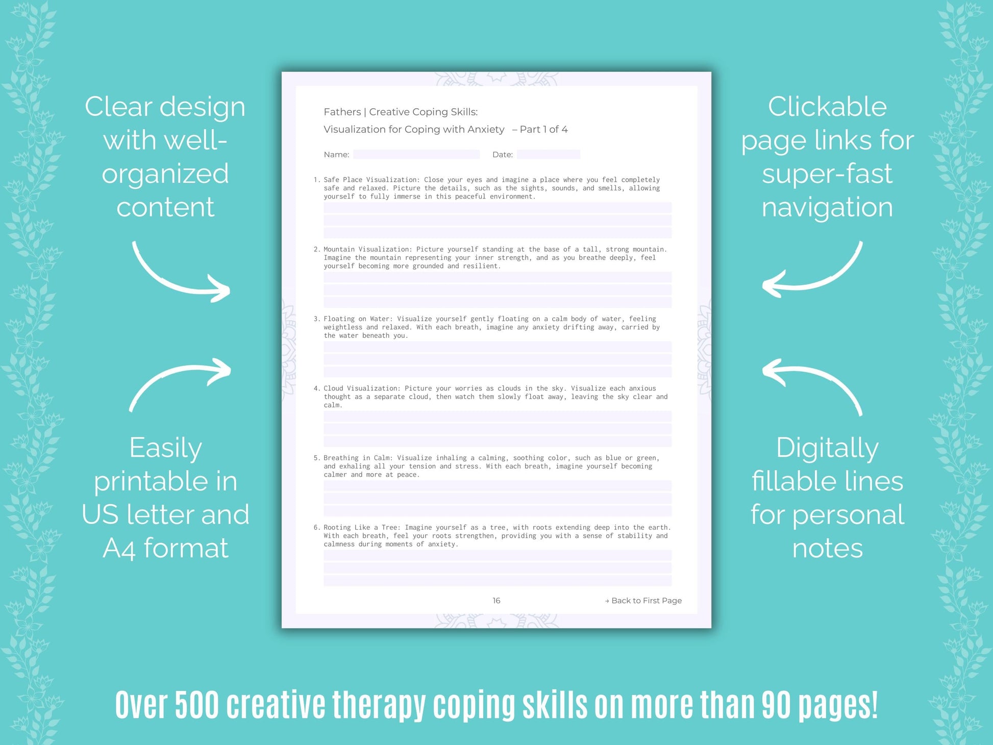Fathers Creative Therapy Counseling Templates