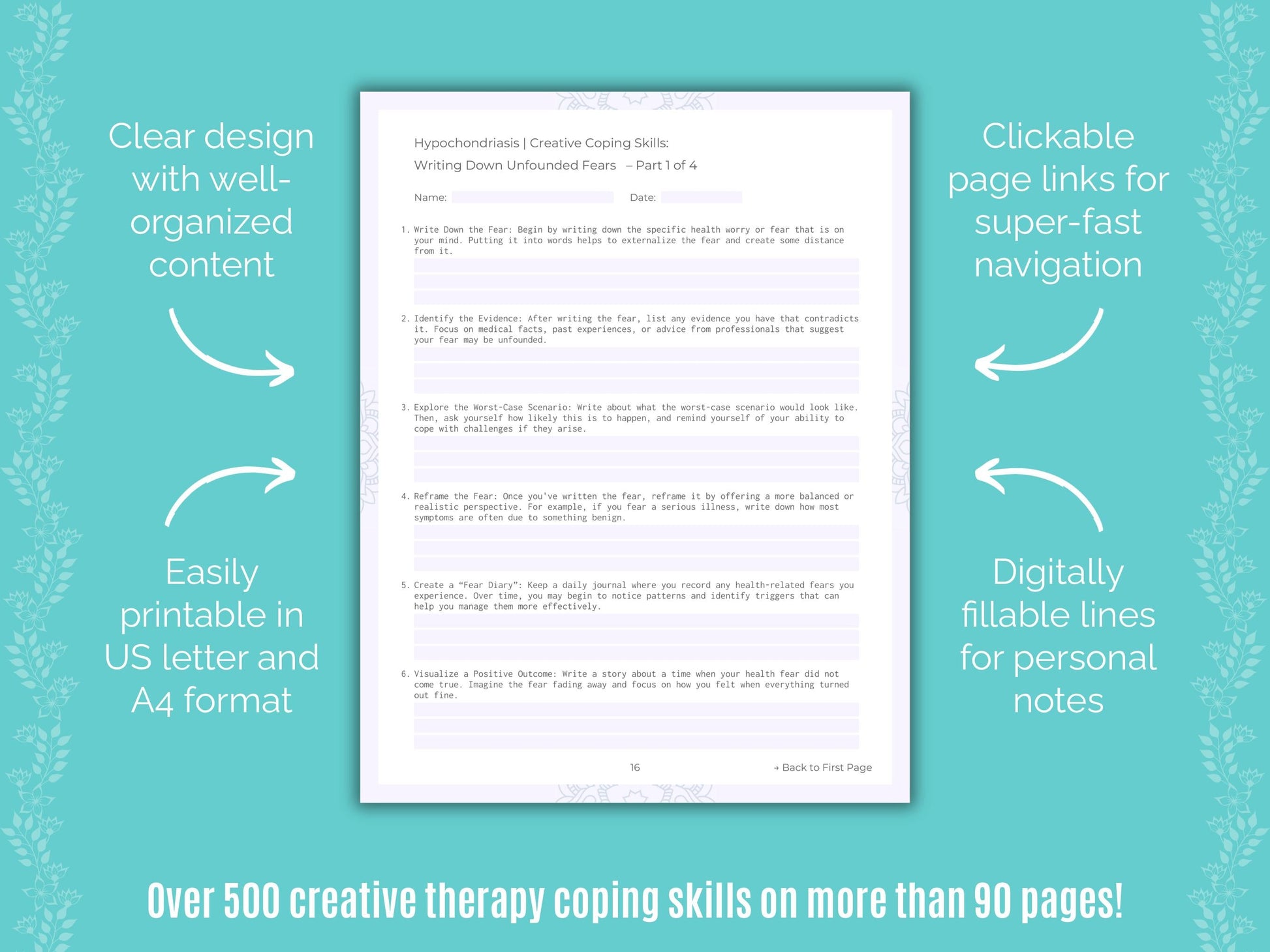 Hypochondriasis Creative Therapy Counseling Templates