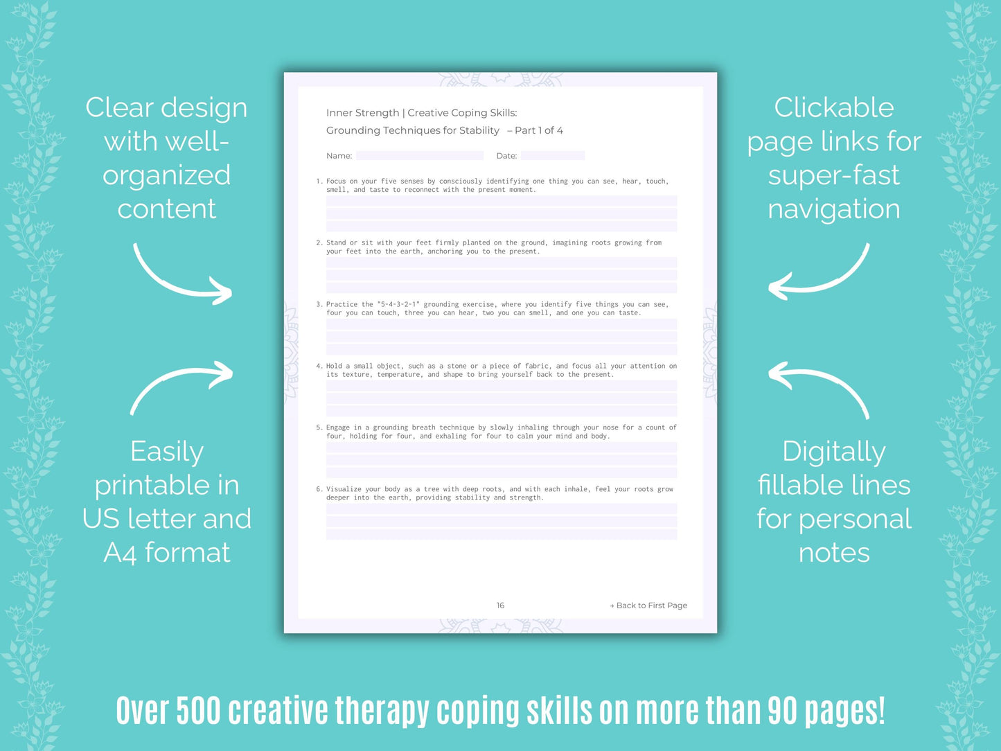 Inner Strength Creative Therapy Counseling Templates