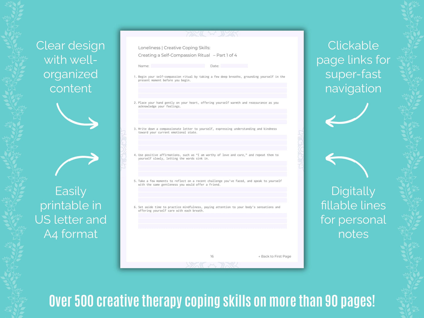 Loneliness Creative Therapy Counseling Templates