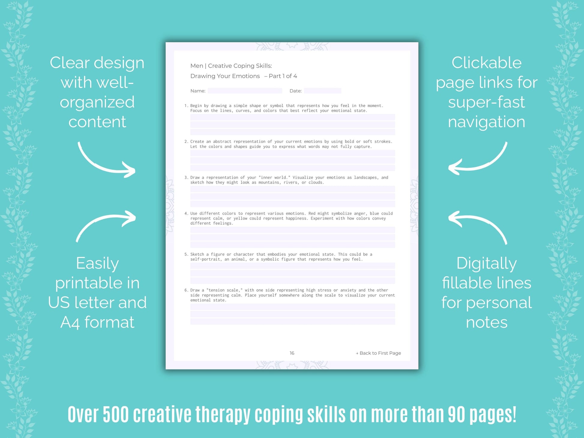 Men Creative Therapy Counseling Templates