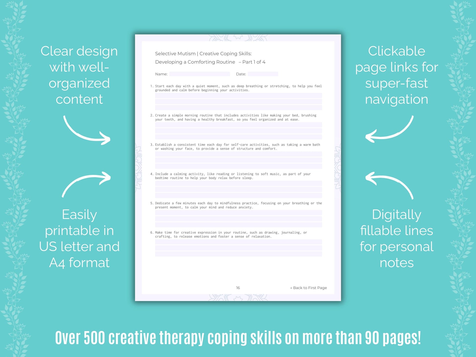 Selective Mutism Creative Therapy Counseling Templates