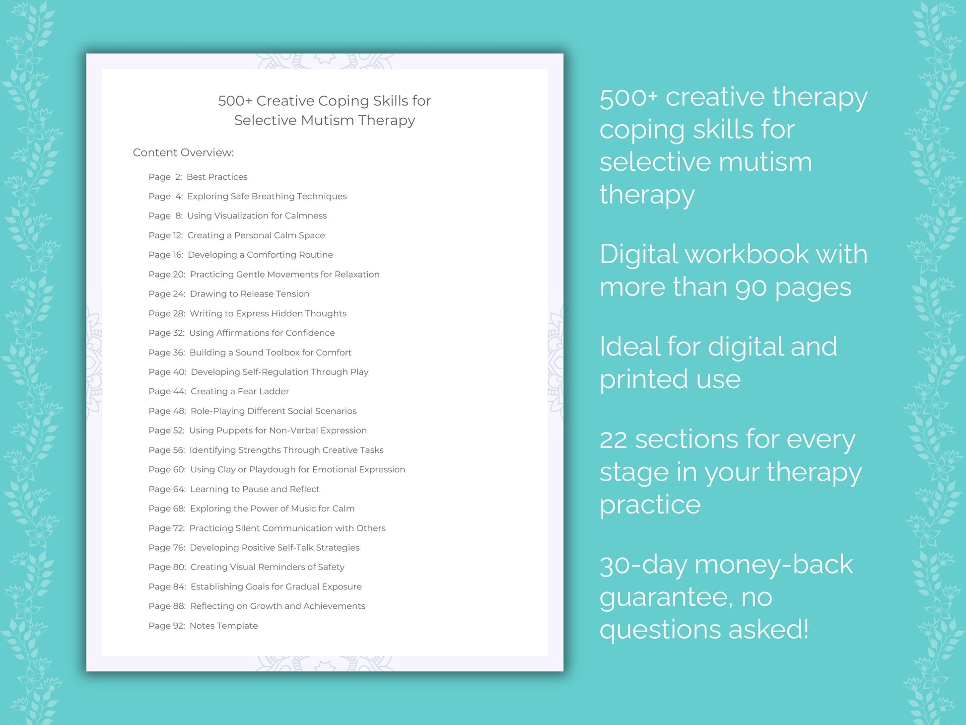 Selective Mutism Creative Therapy Therapist Worksheets