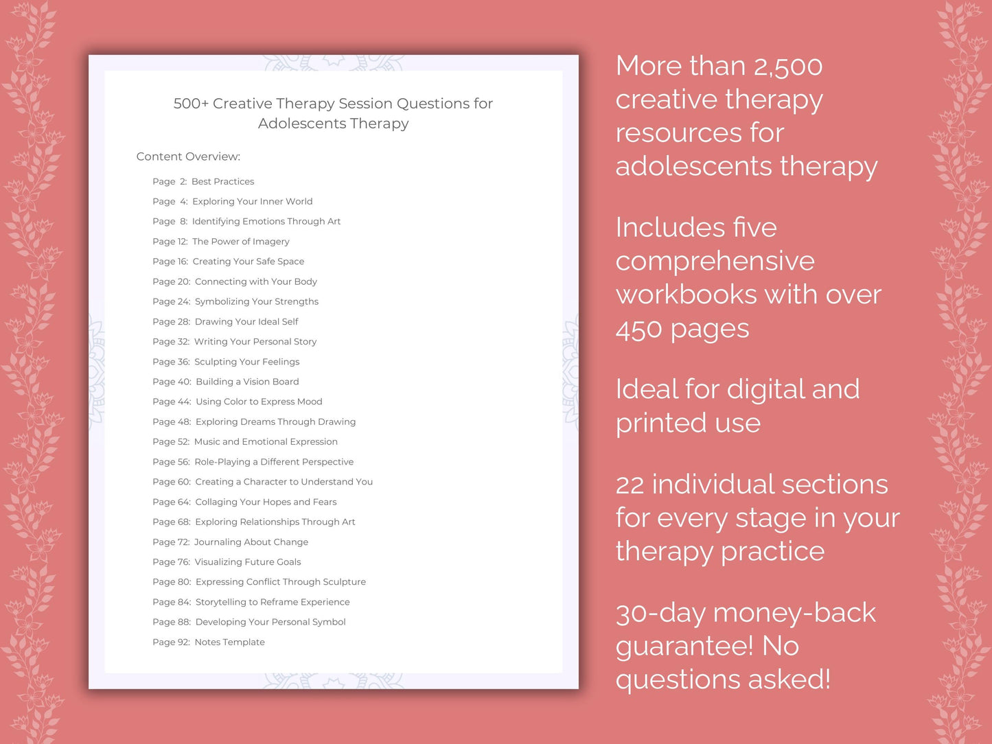 Adolescents Creative Therapy Therapist Worksheets