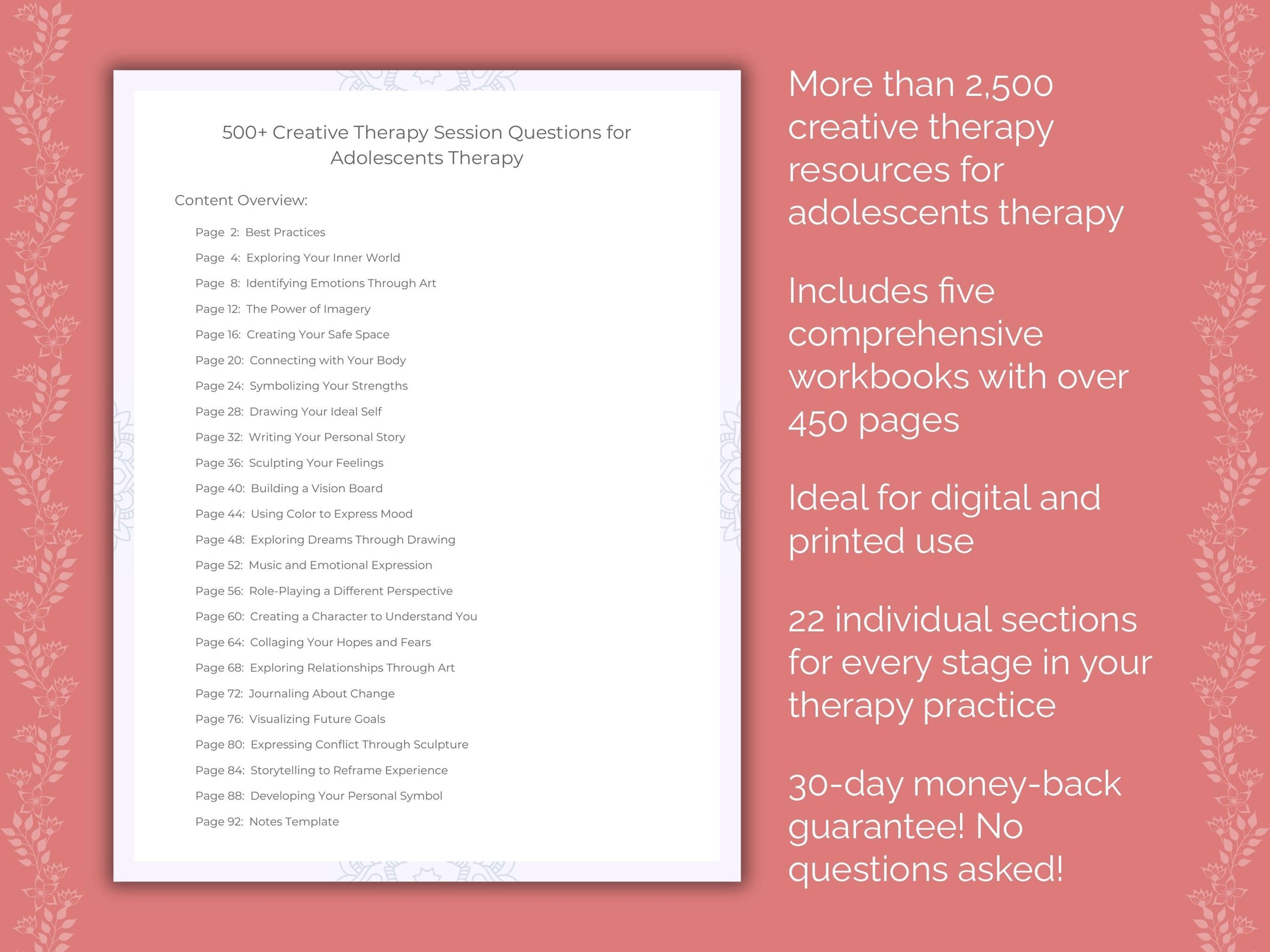 Adolescents Creative Therapy Therapist Worksheets