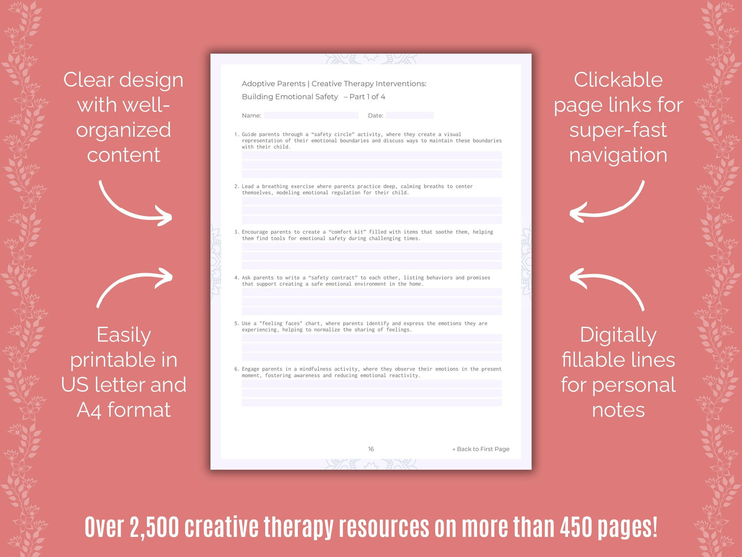 Adoptive Parents Creative Therapy Counseling Templates