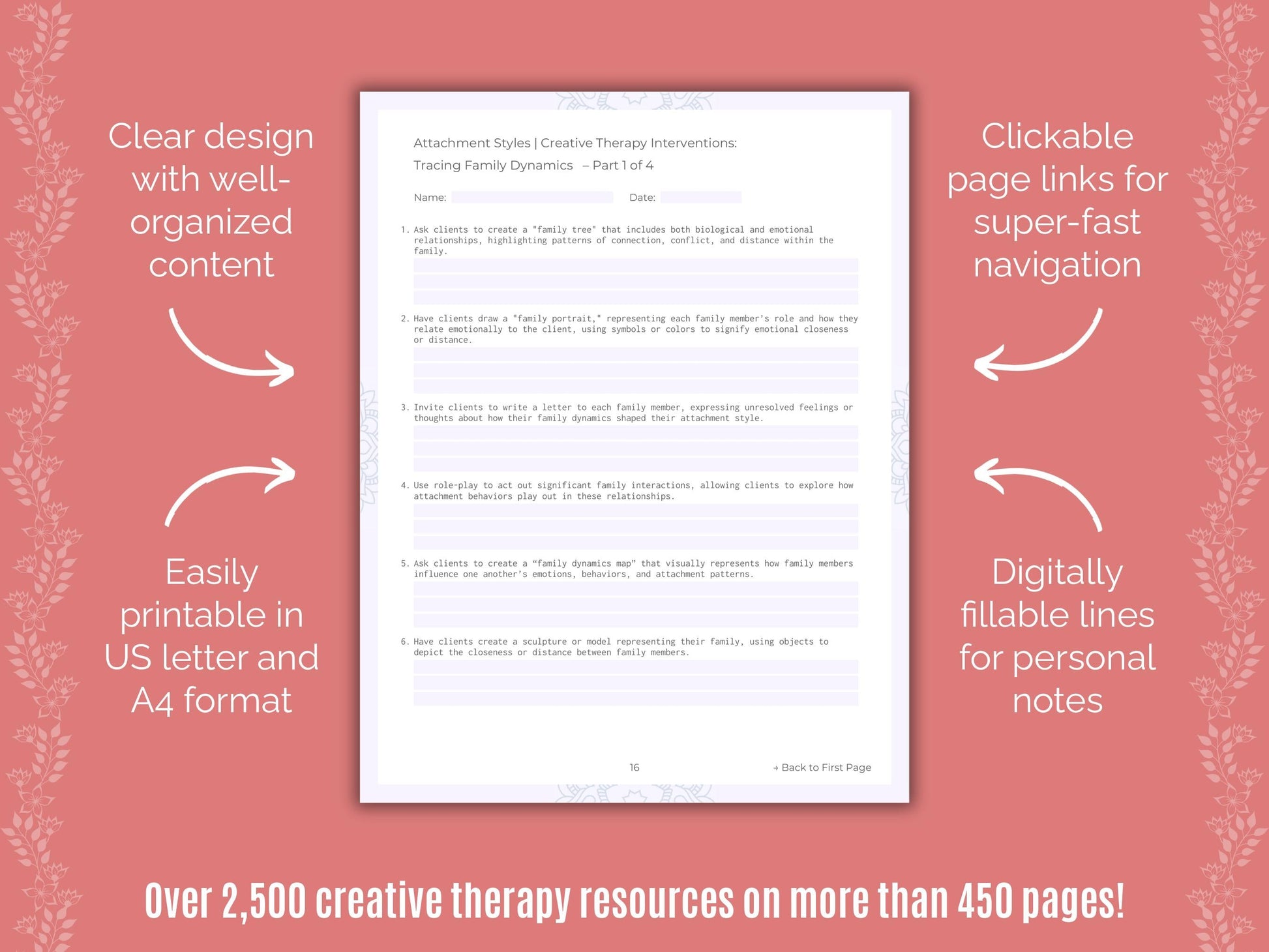 Attachment Styles Creative Therapy Counseling Templates